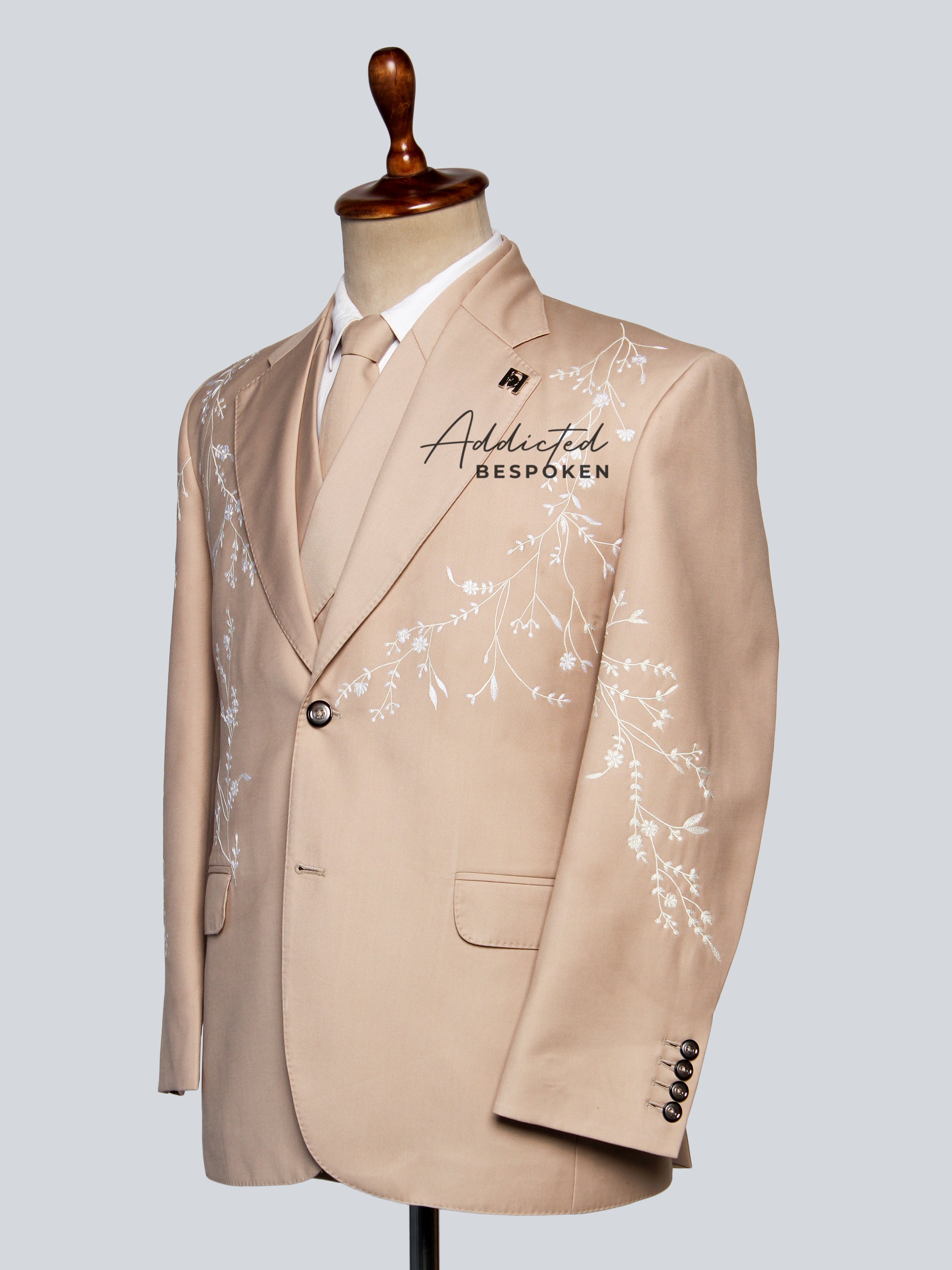 Ethereal Sophistication Handcrafted Embroidered Suit