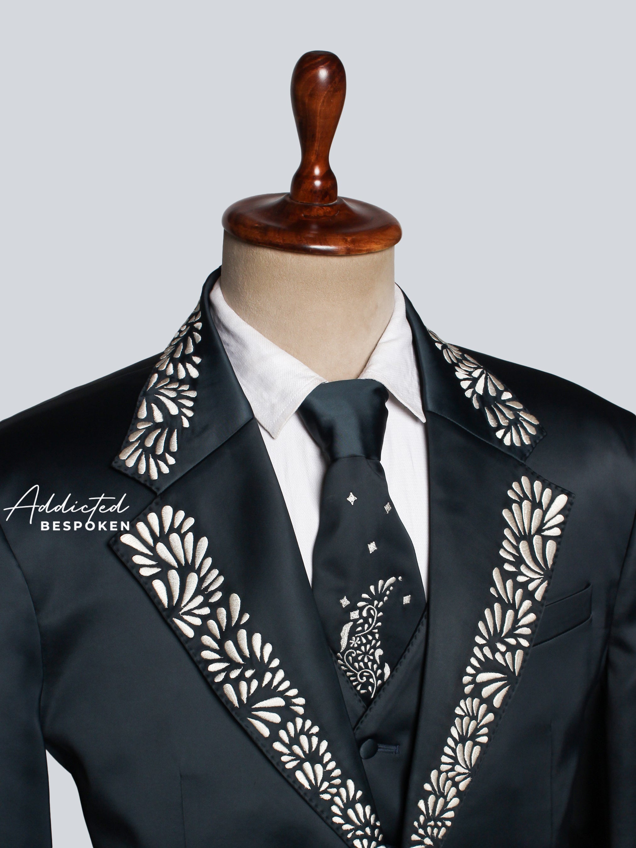 Moonlit Bloom Floral Embellished Suit
