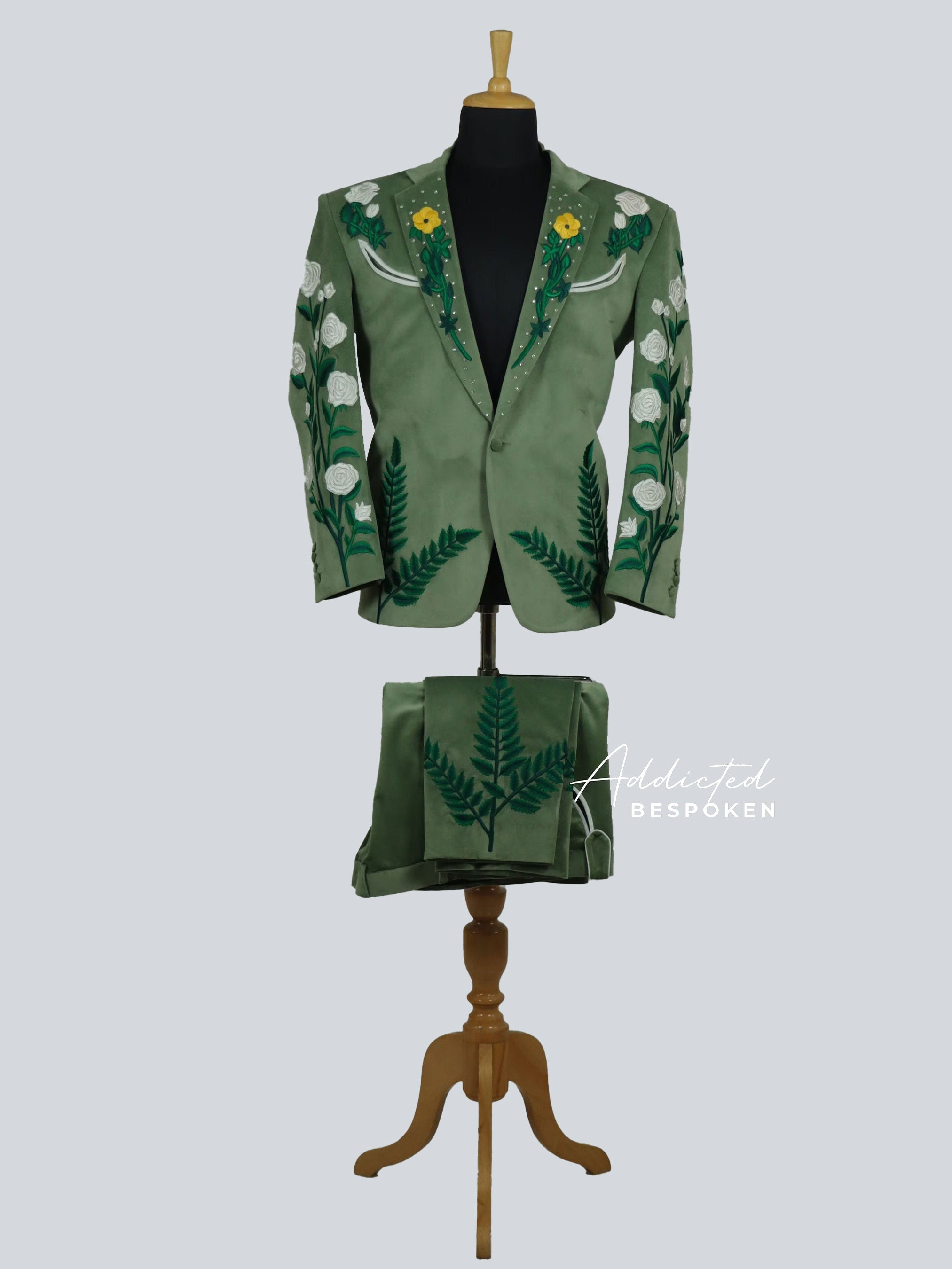 Jade Garden Floral Wedding Suit