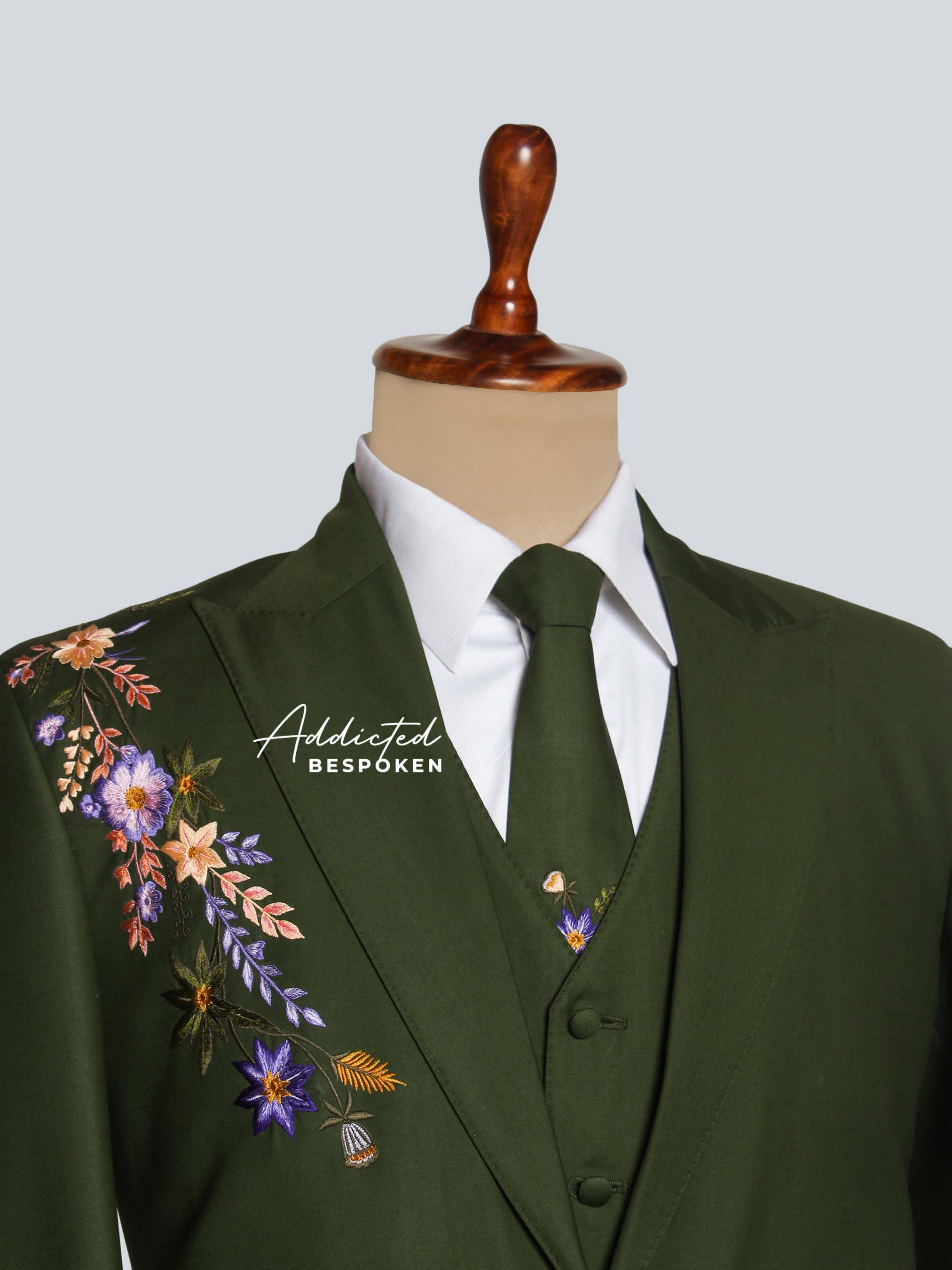 Botanical Floral Wedding Suit Addicted Bespoken