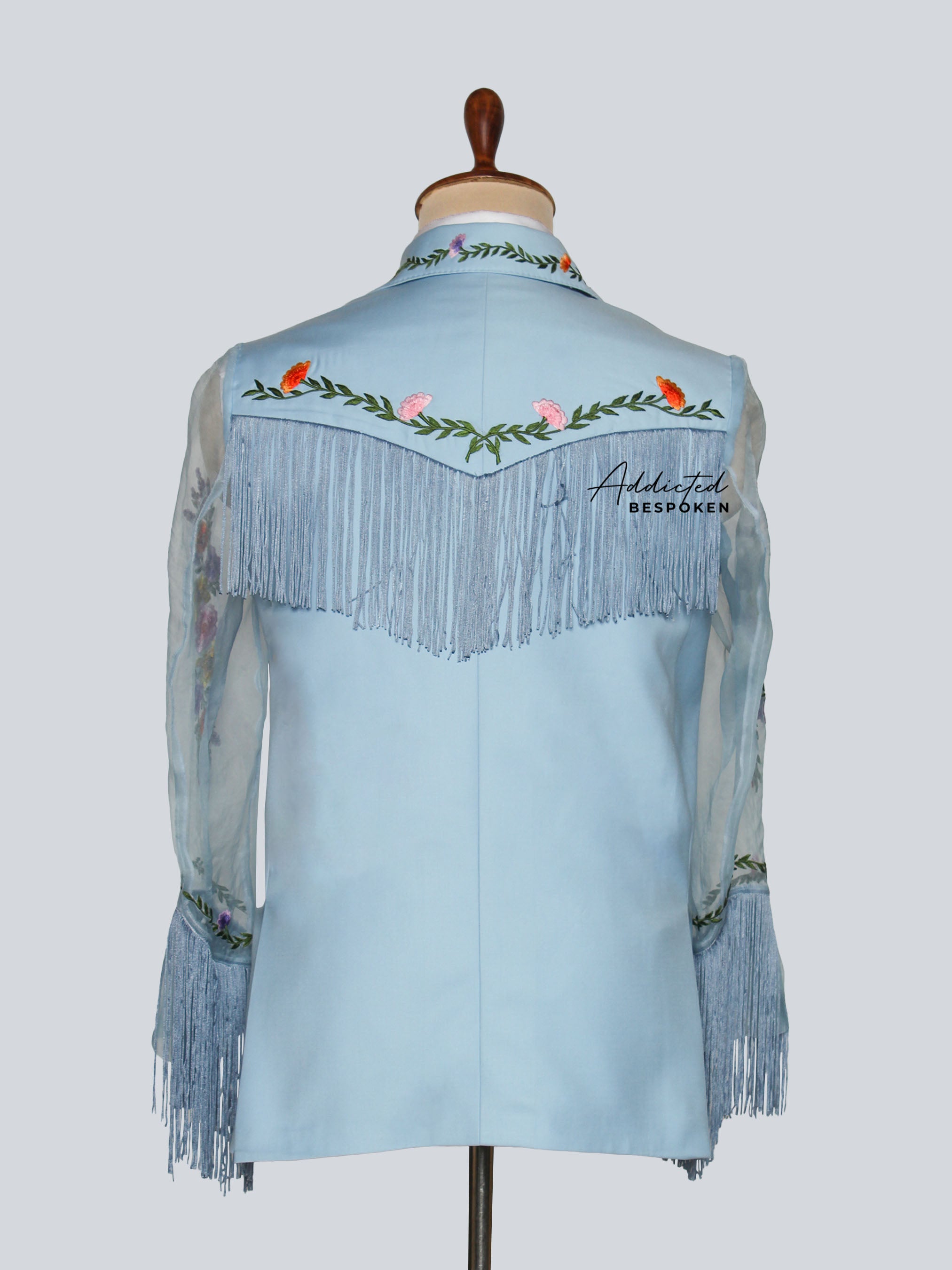 Handcrafted Floral Fringe Suit Addicted Bespoken