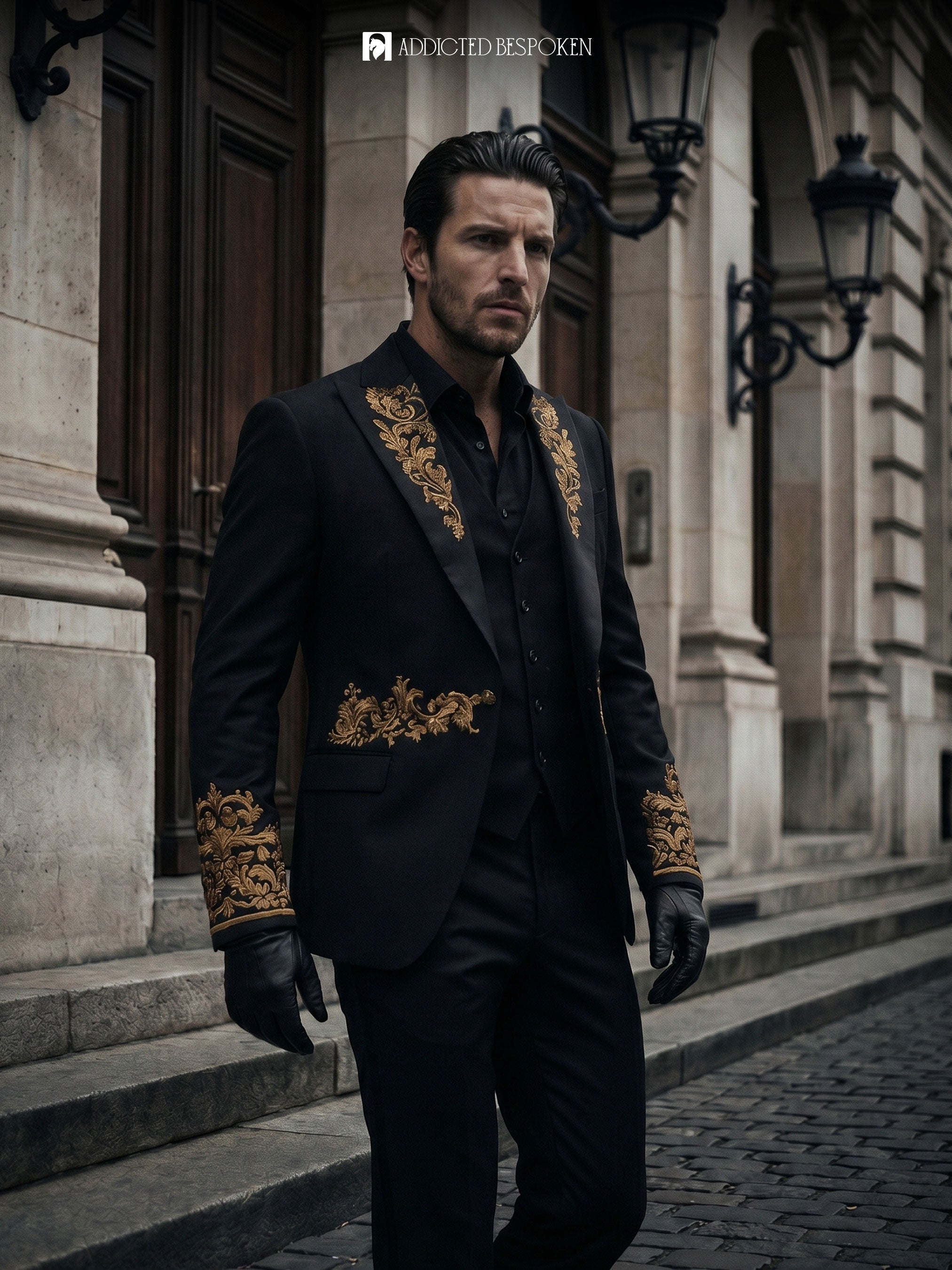 Black Gothic Suit with Cape Addicted Bespoken