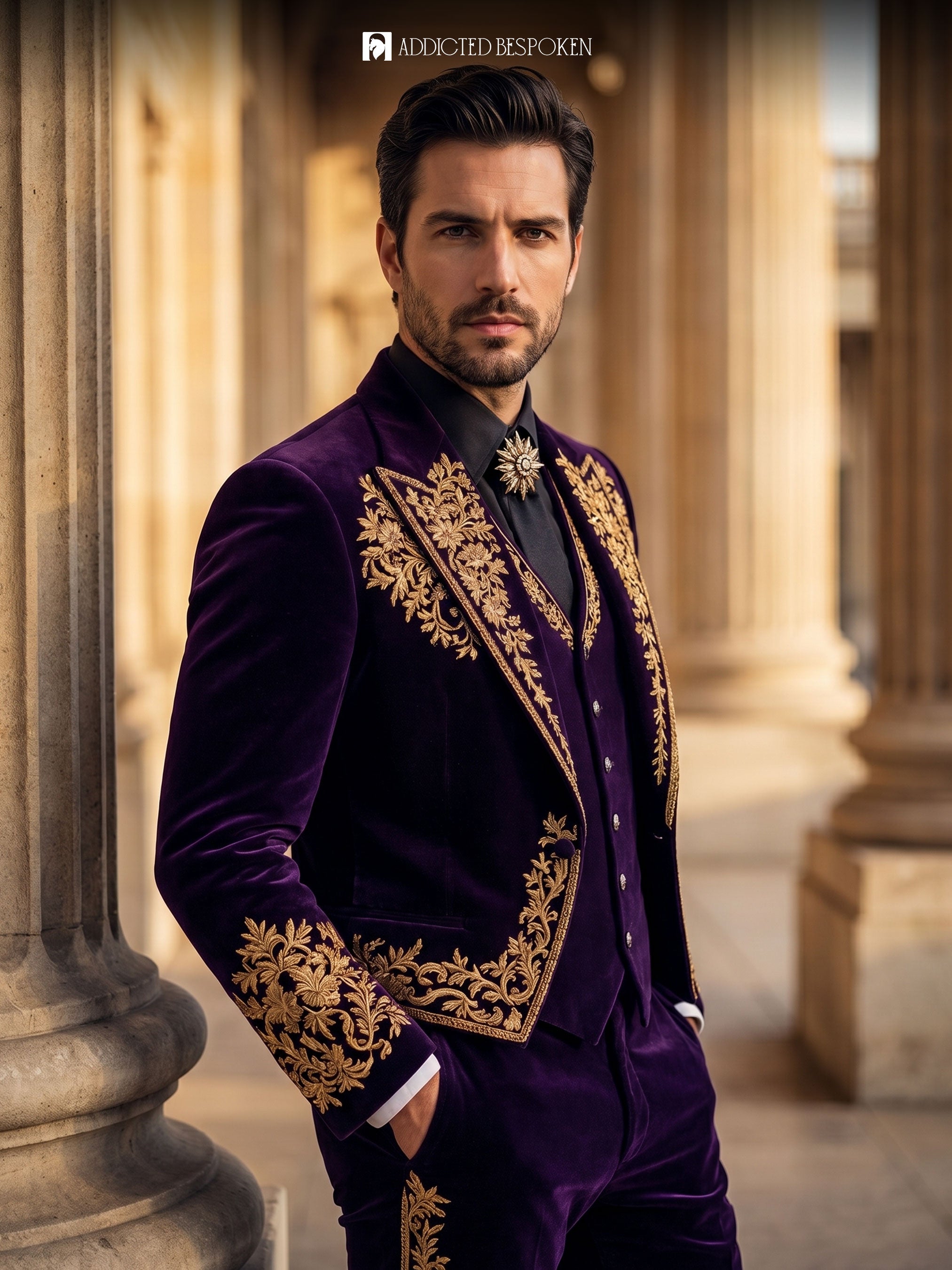 Velvet Gothic Cape Suit Addicted Bespoken