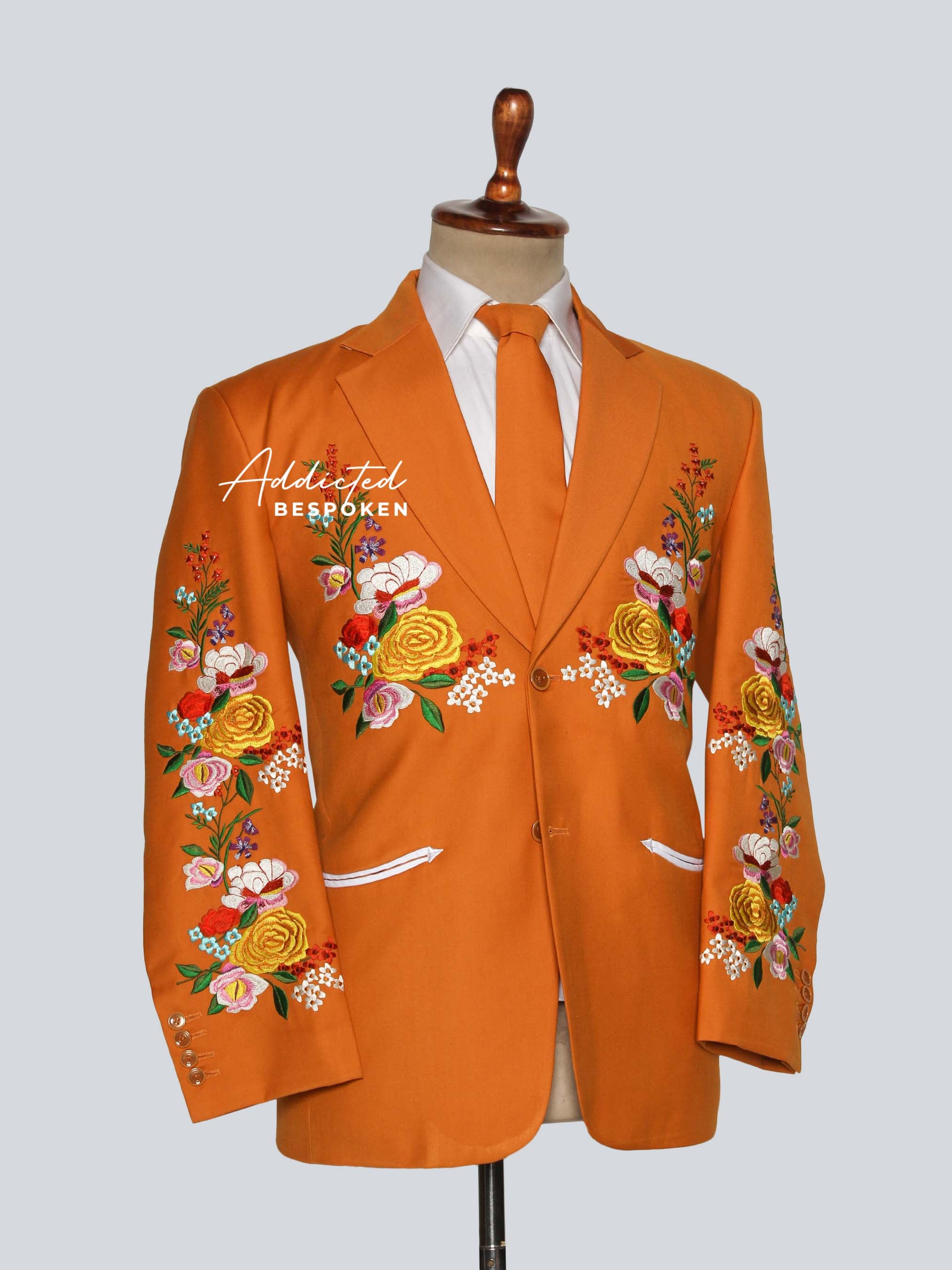 Botanical Embroidered Groom Suit Addicted Bespoken