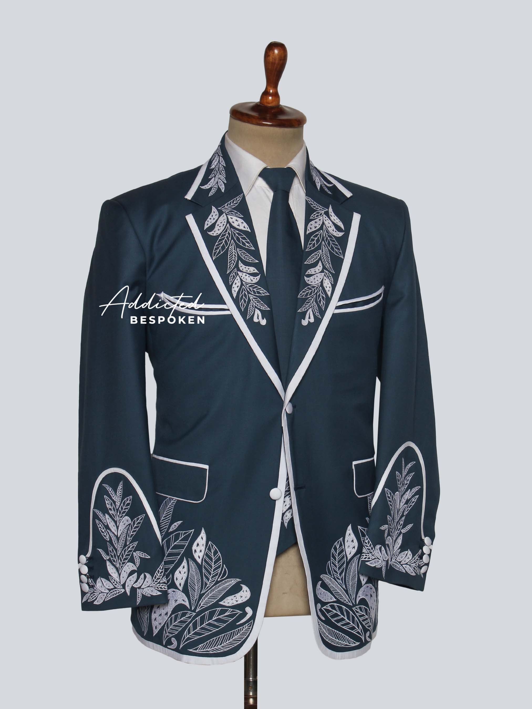 Leaf Embroidered Western Suit Addicted Bespoken
