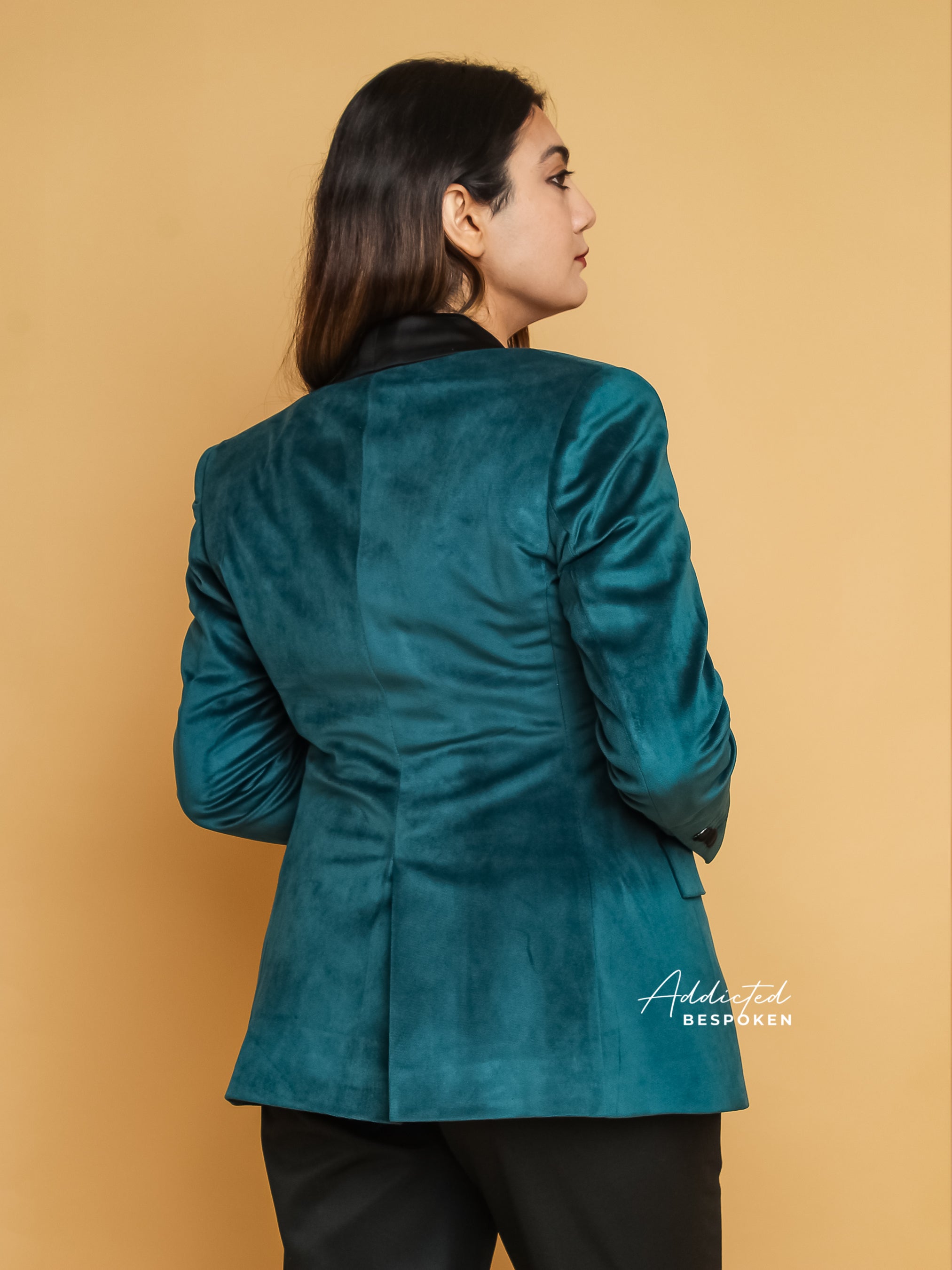 Formal Blue Velvet Pantsuit