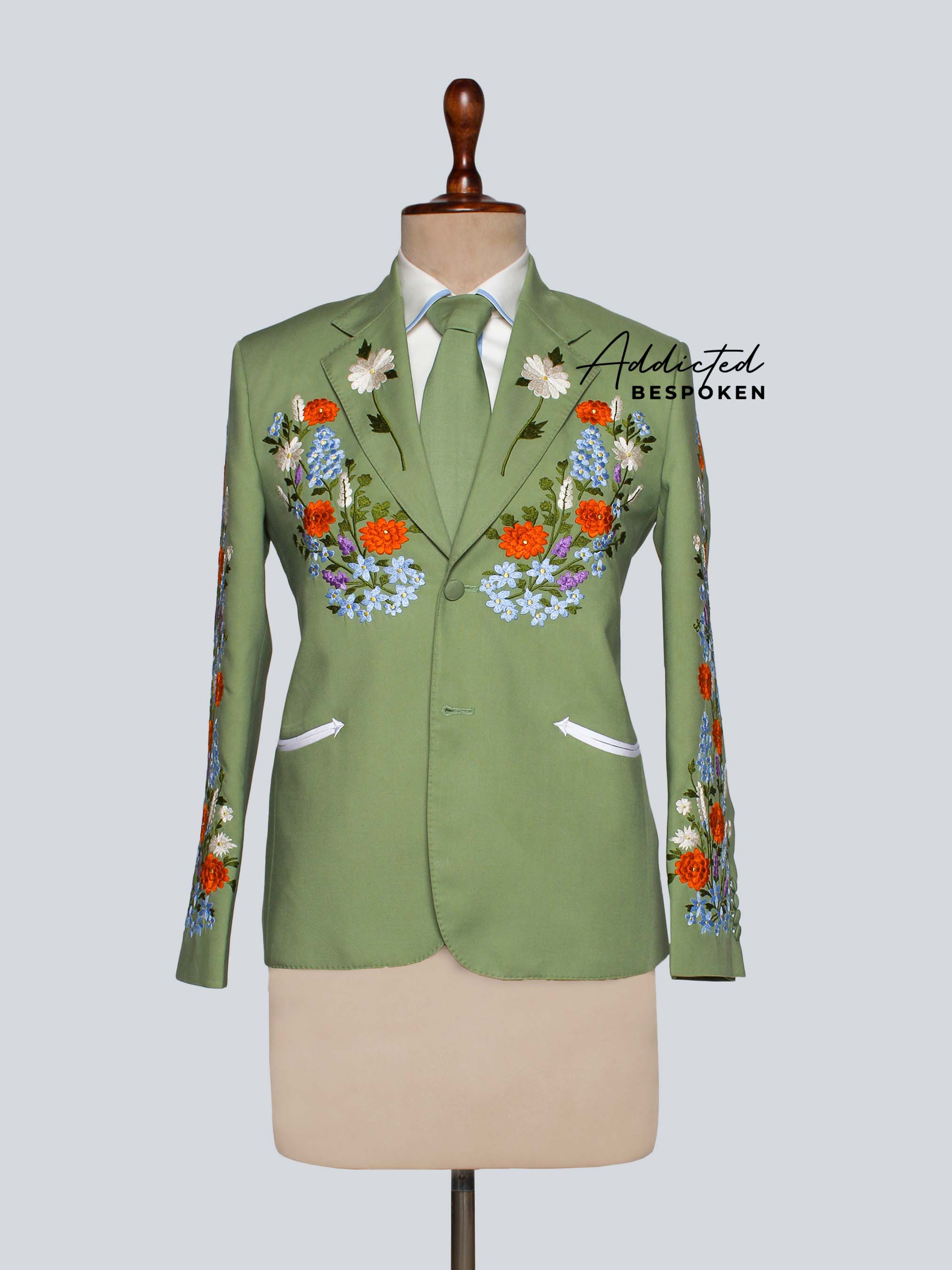 Botanical Western Embroidered Suit Addicted Bespoken