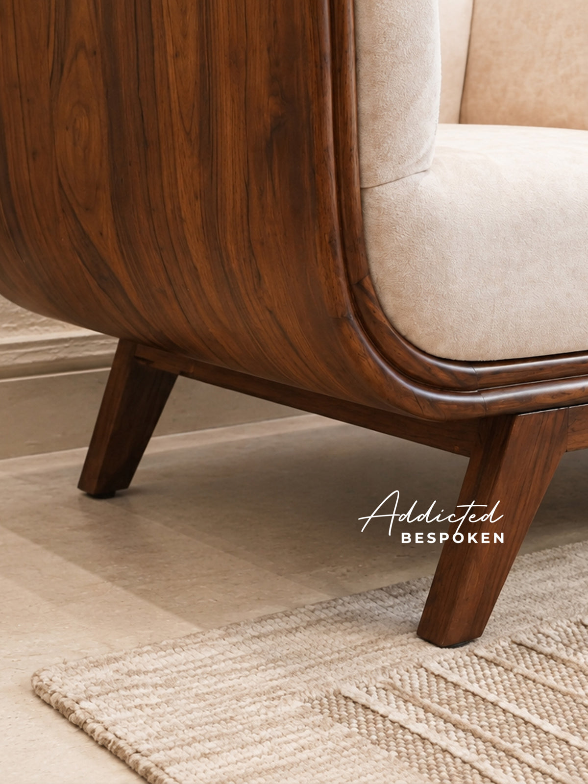 Wooden sofa with storage