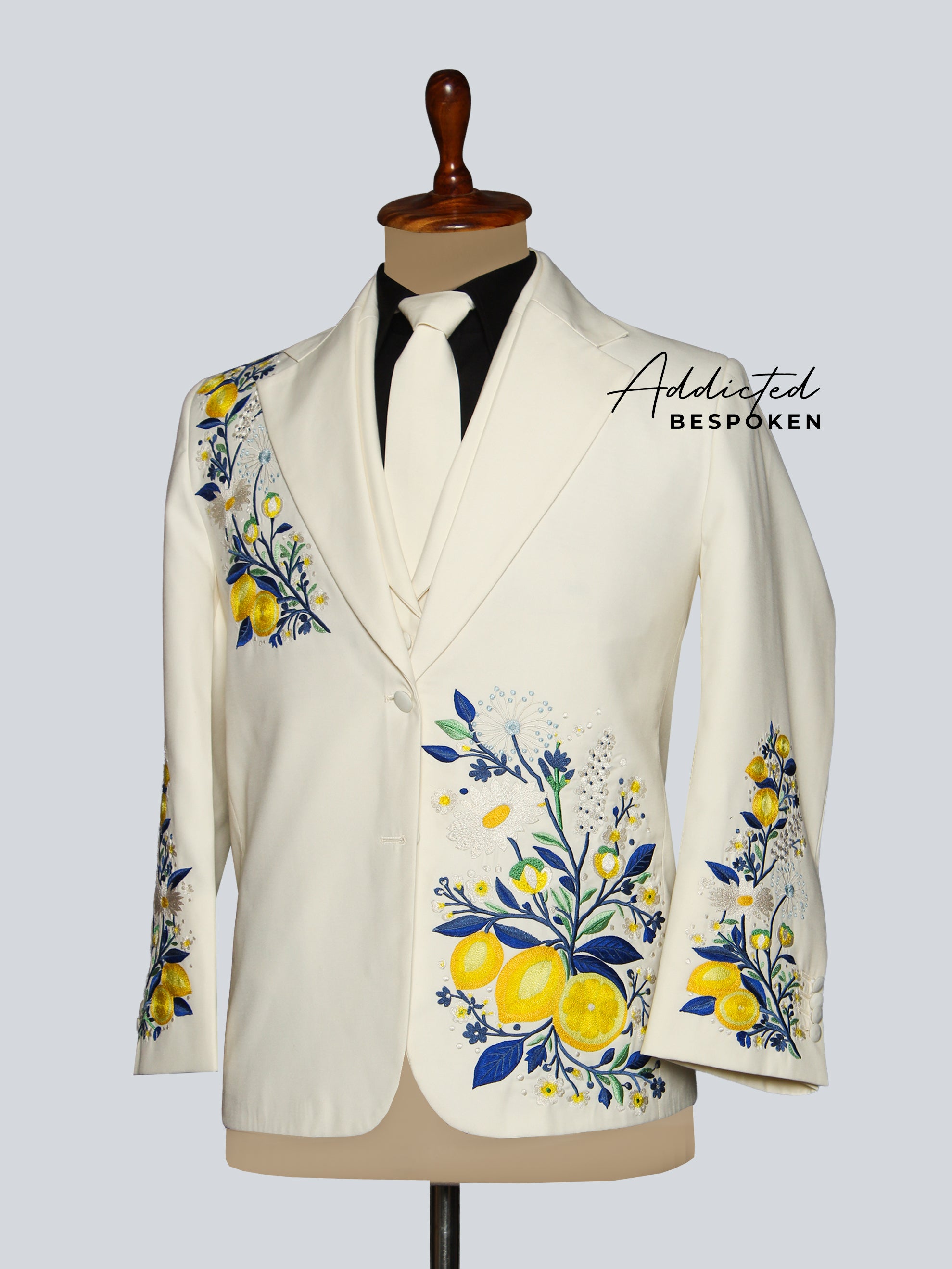 Floral Embroidered Wedding Suit