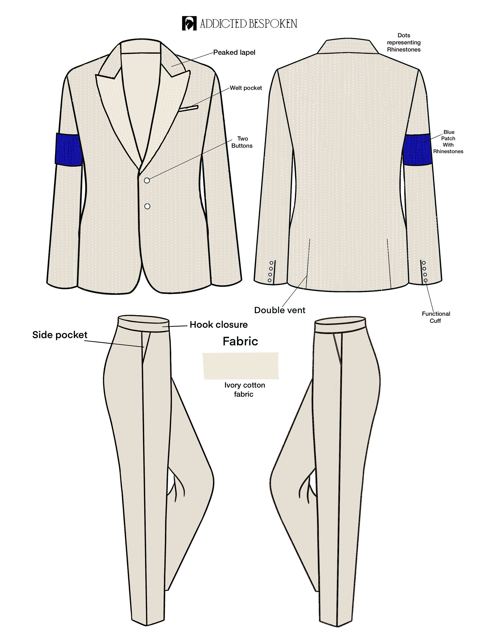 Rhinestone Embellished Stage Suit Addicted Bespoken