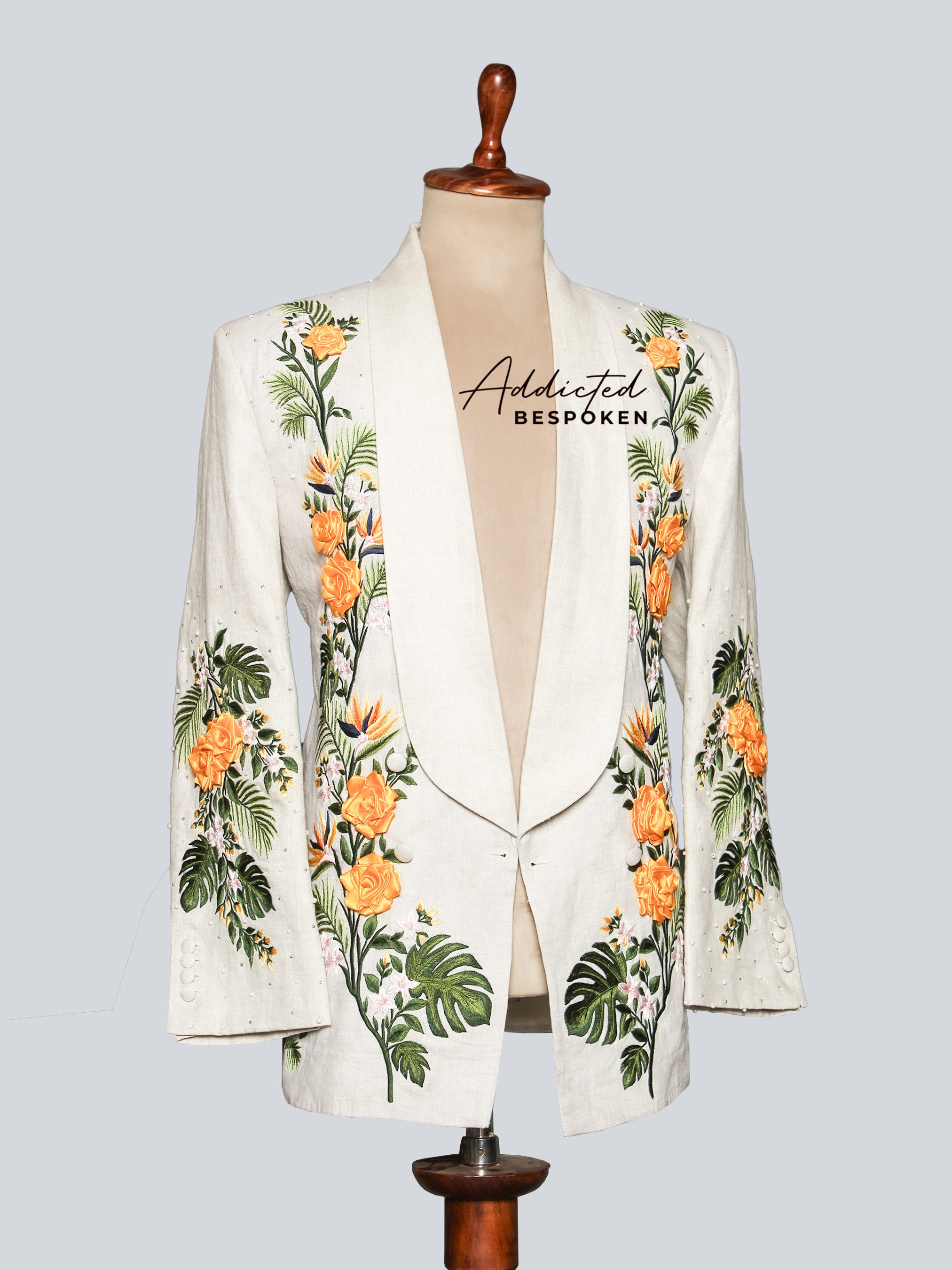 Tropical Floral Embroidered Suit Addicted Bespoken