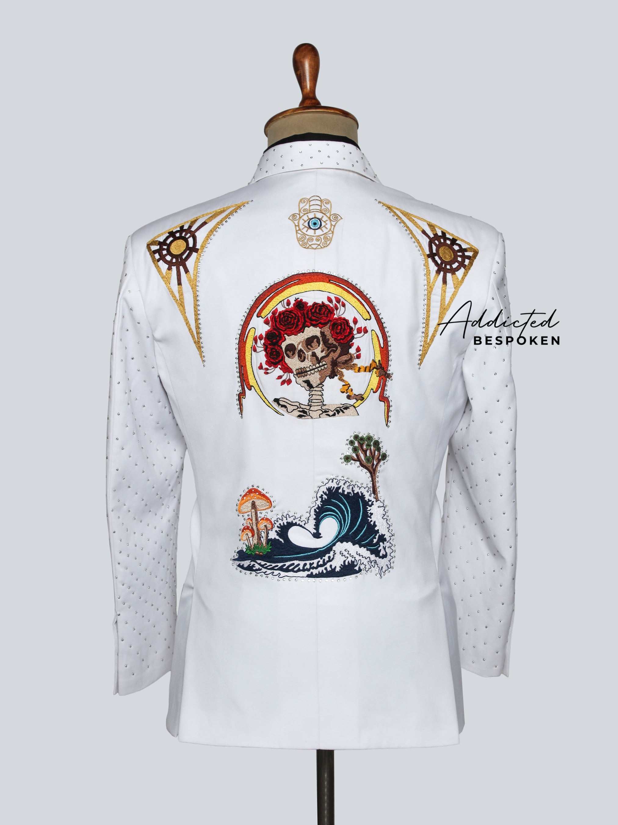 Floral Embroidery Tailored Suit Addicted Bespoken