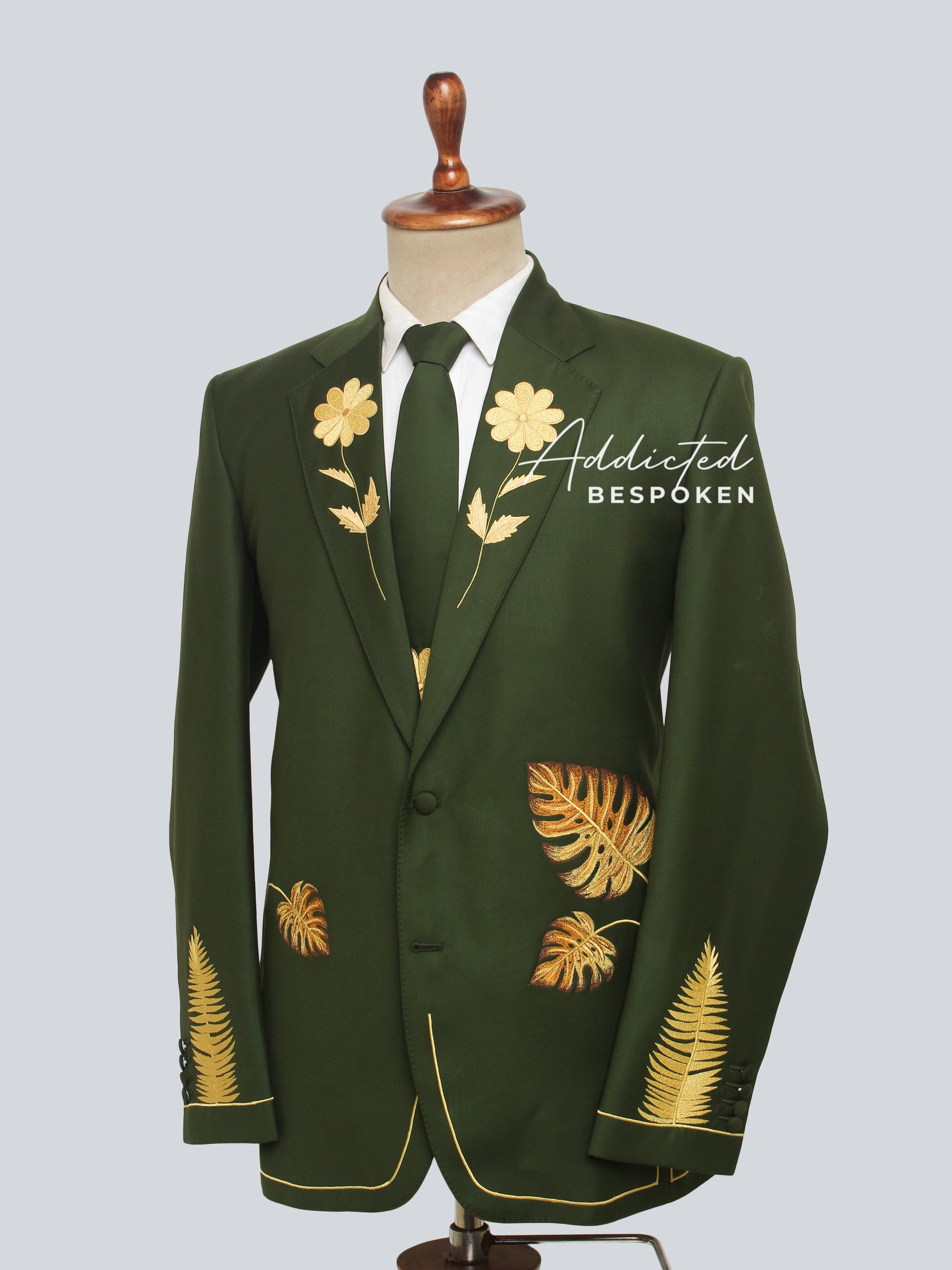 Golden Floral Elegance Suit | Addicted Bespoken
