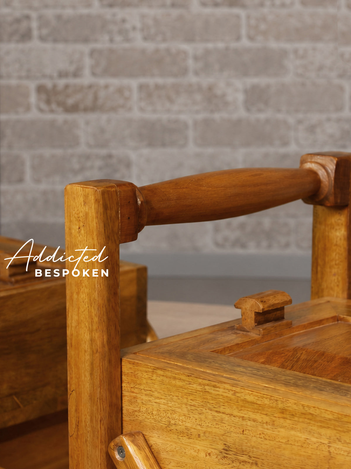 Custom handmade wooden sewing box | Cantilever storage organizer with carry handle Addicted Bespoken