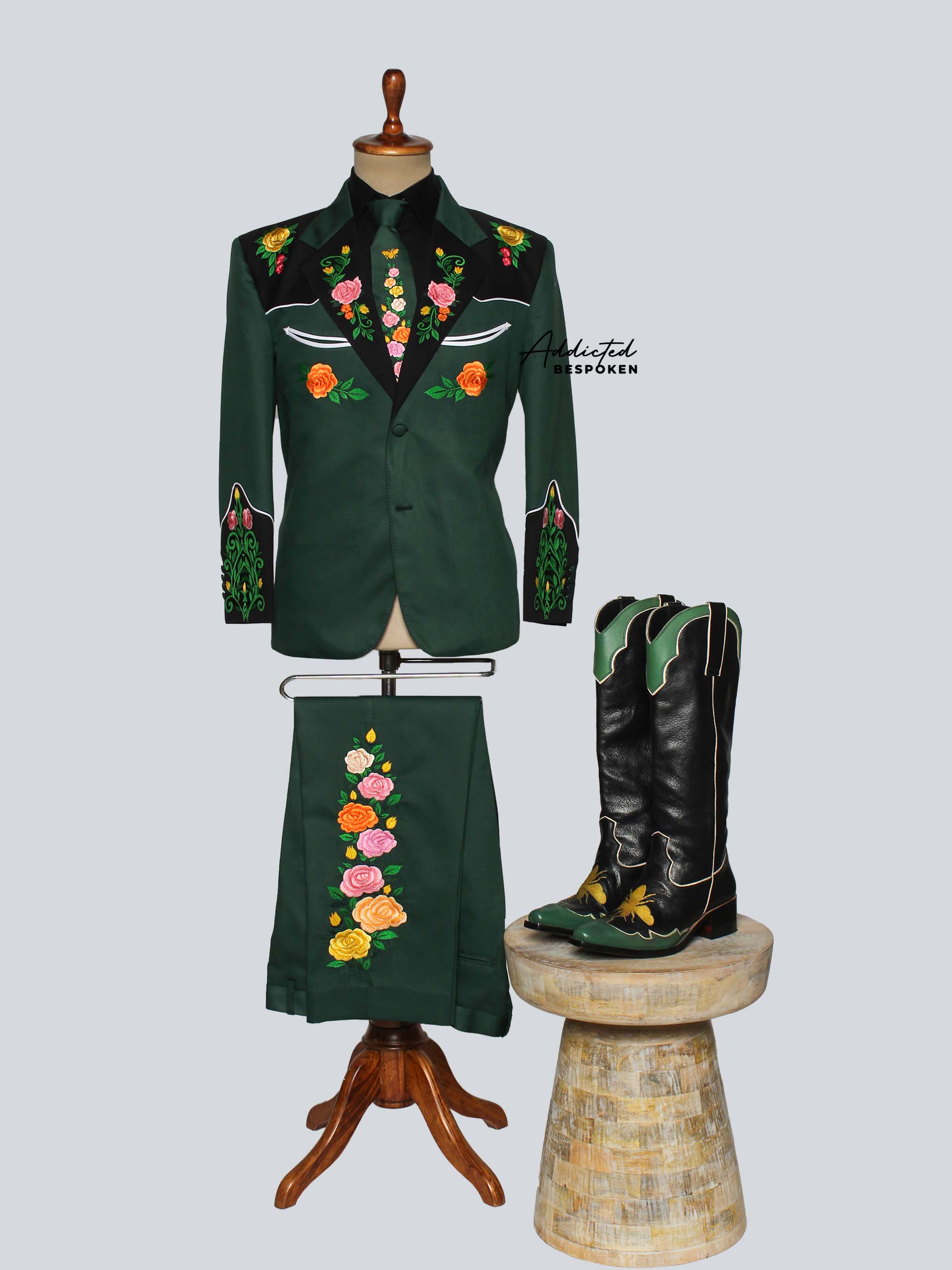 Green Floral Embroidered Outfit Addicted Bespoken