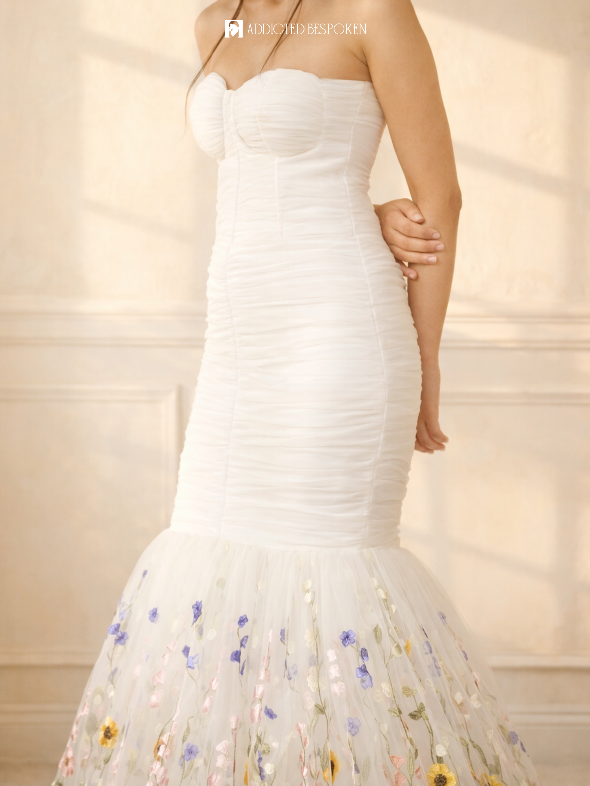Floral Embroidered Bridal Gown Addicted Bespoken