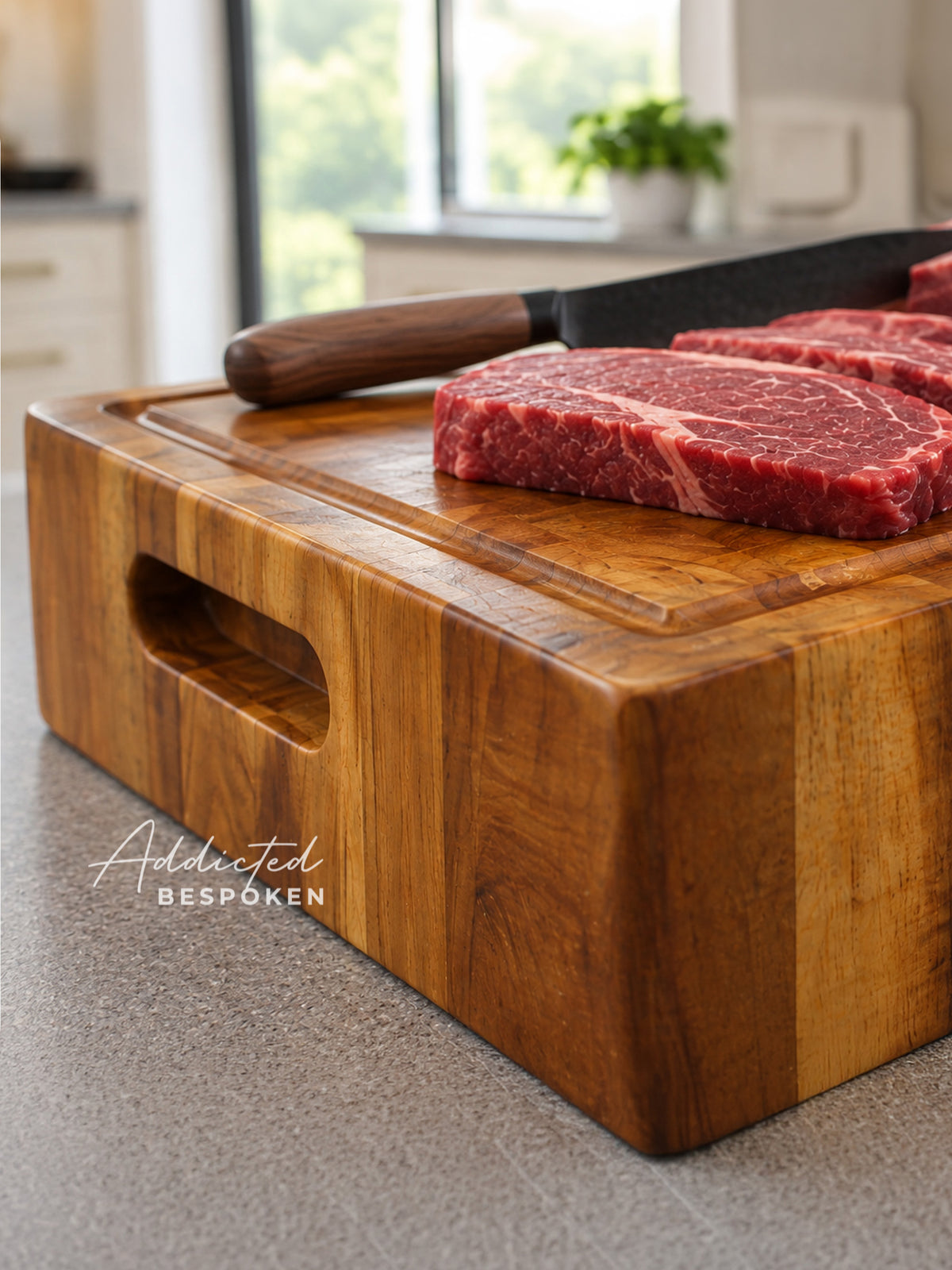Custom Handmade Butcher Block Cutting Board | Thick Wooden Chopping Board Addicted Bespoken