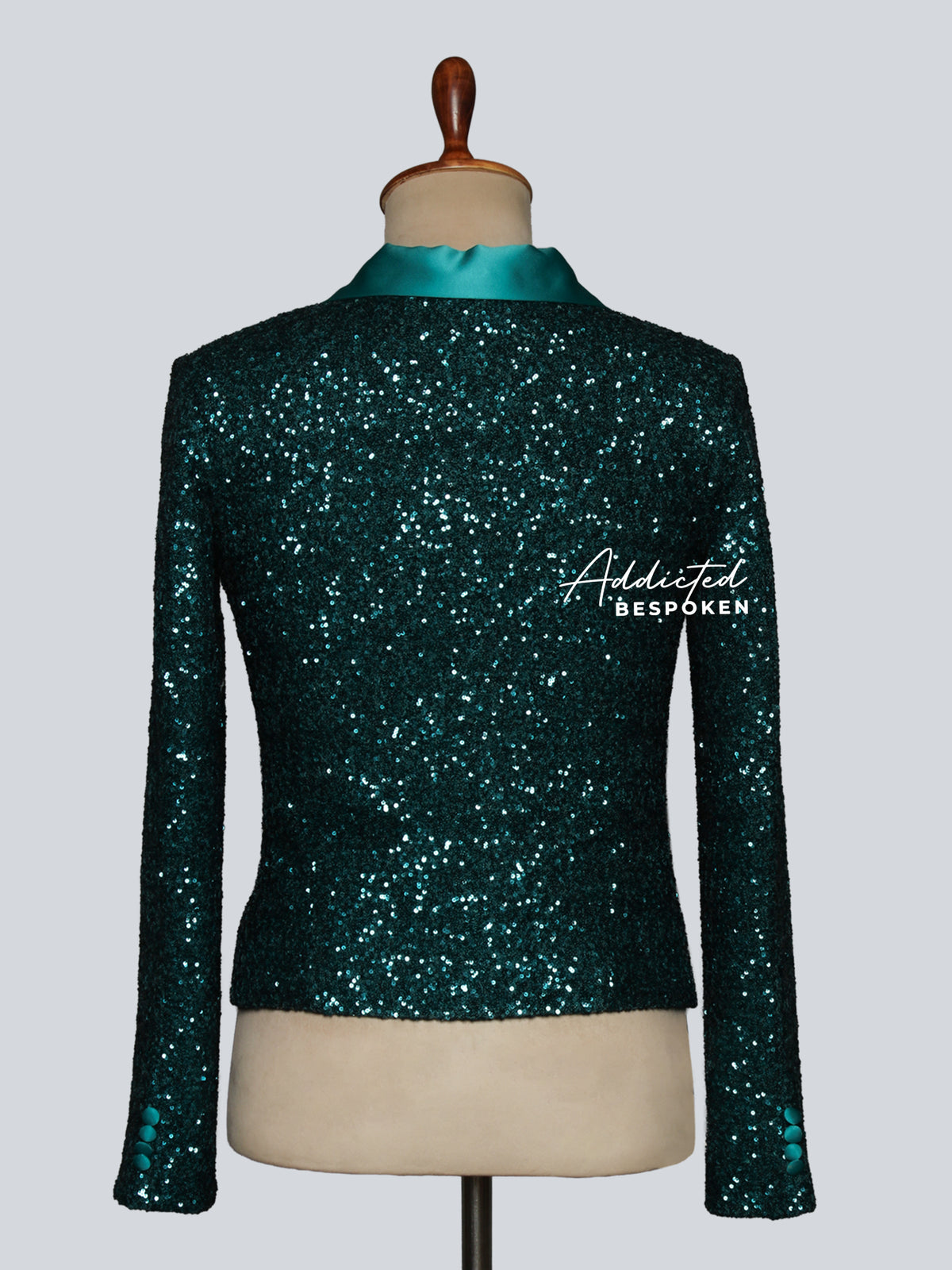 Teal Sequin Blazer Set