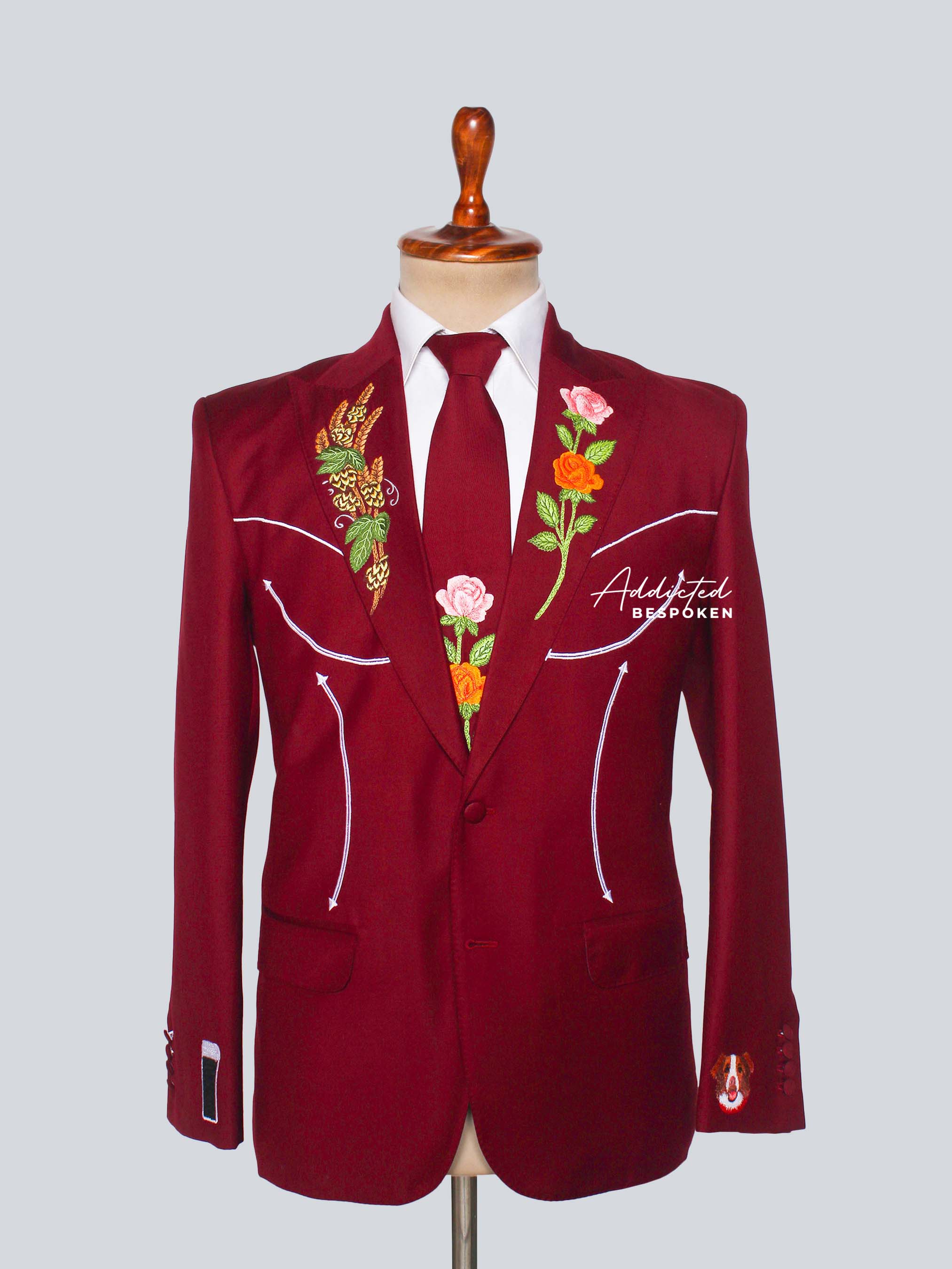 Floral Embroidered Western Suit Addicted Bespoken