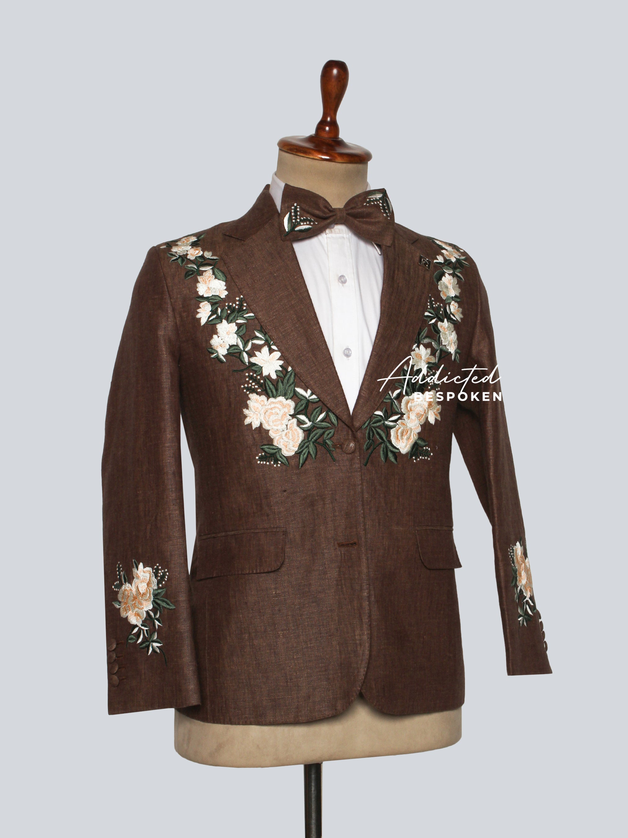 Floral Embroidered Groom Suit