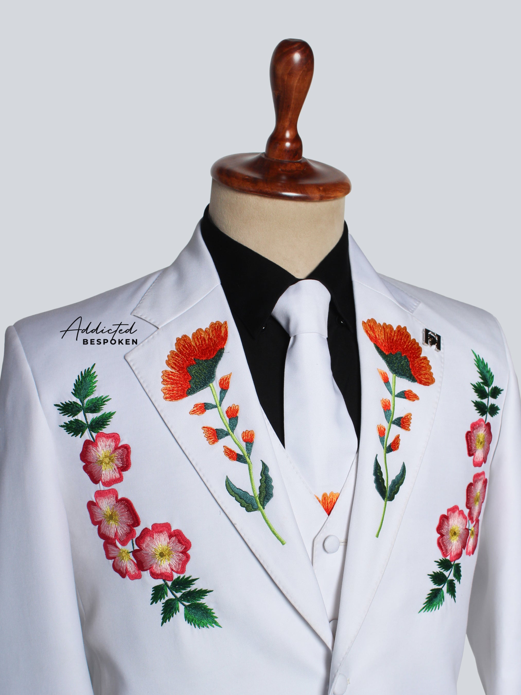 Vibrant Garden-Inspired Embroidered Suit
