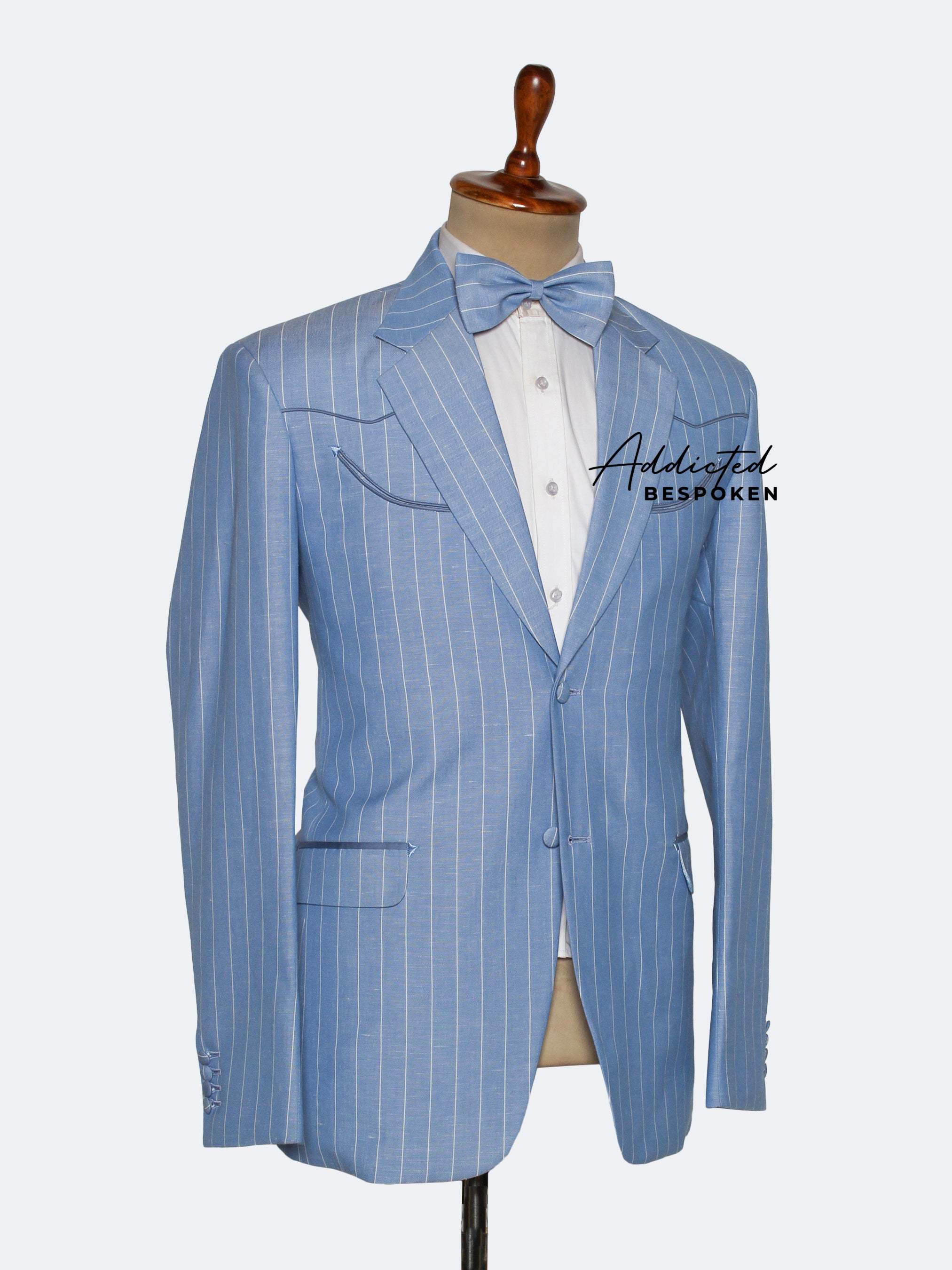 Men's Pinstripe Formal Suit Addicted Bespoken