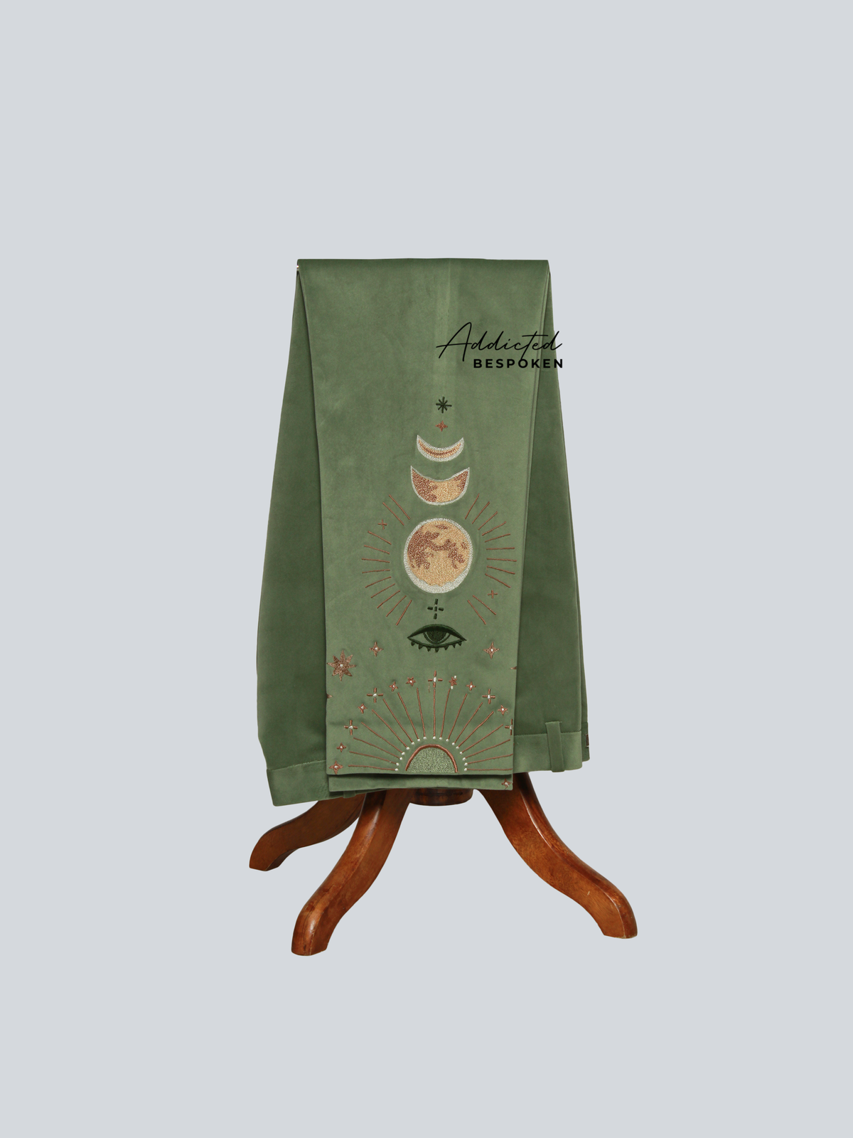 Green Embroidered Trouser For Men