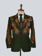 Sunburst Embroidered Western Suit