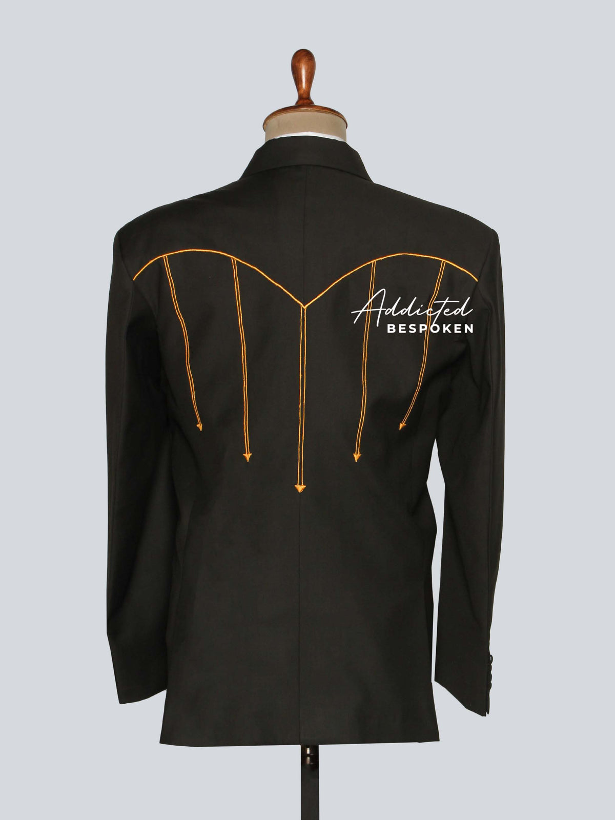 Black Embroidered Blazer For Men