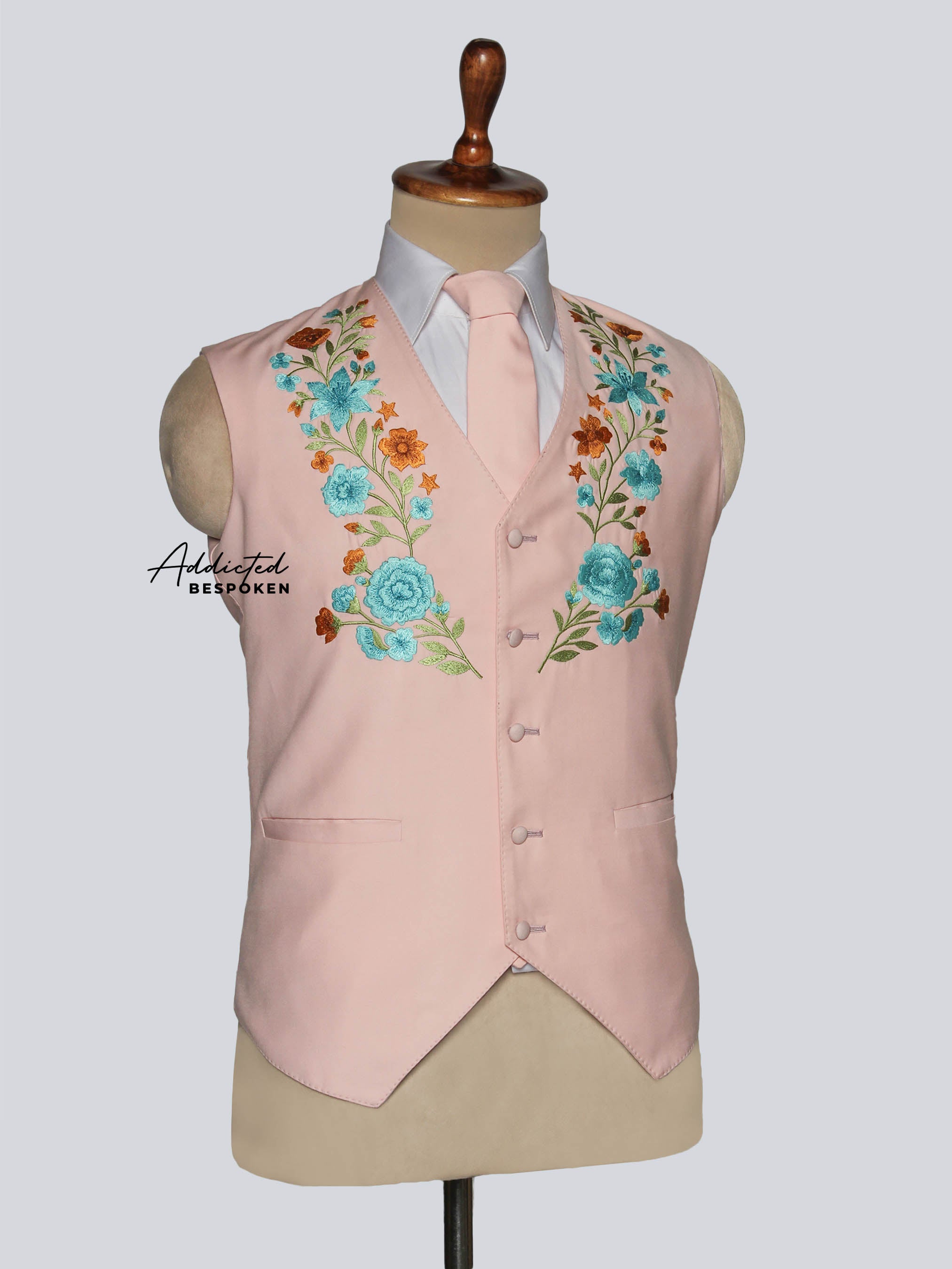 Luxury Floral Waistcoat Suit