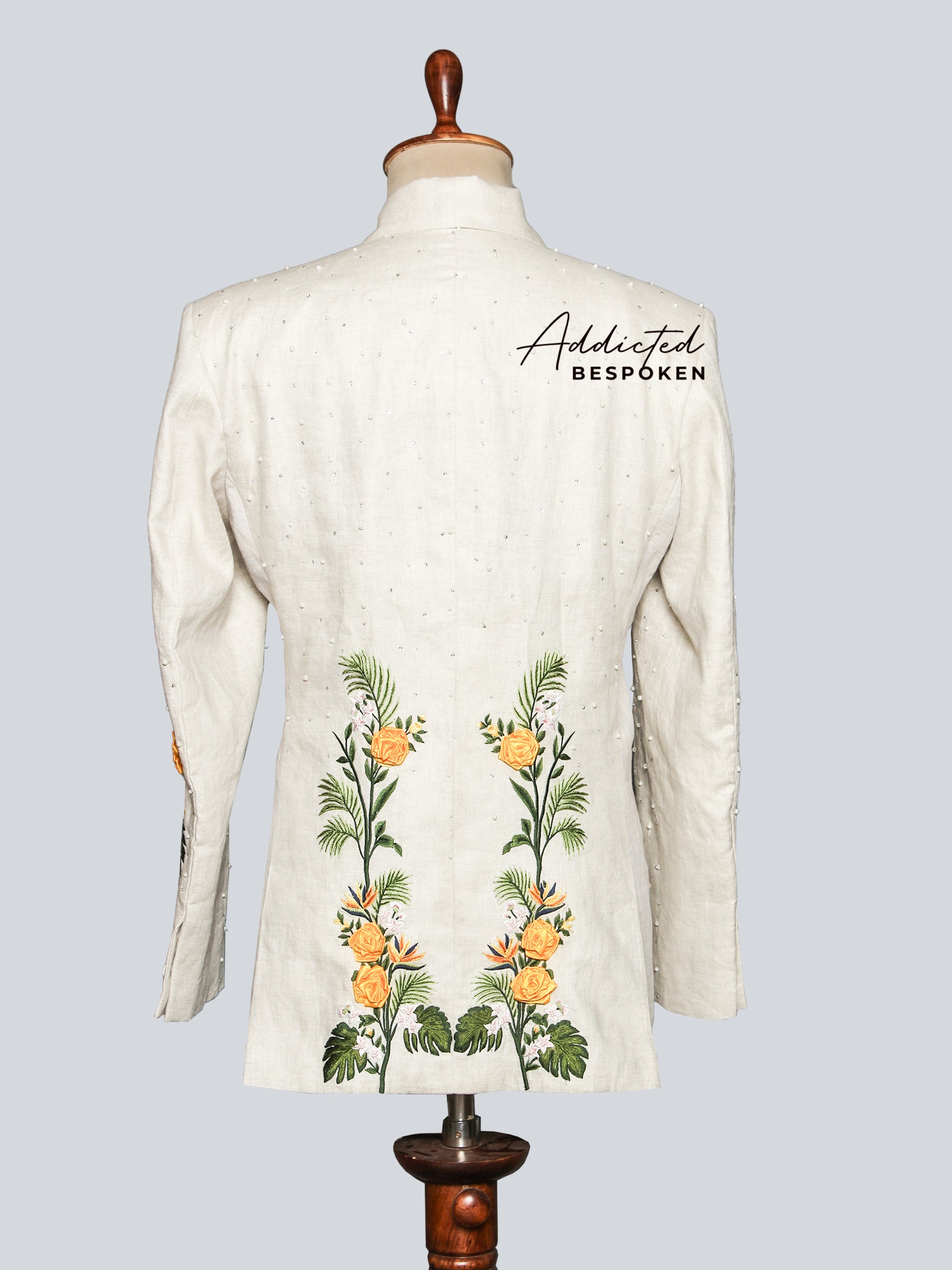 Tropical Floral Embroidered Suit Addicted Bespoken