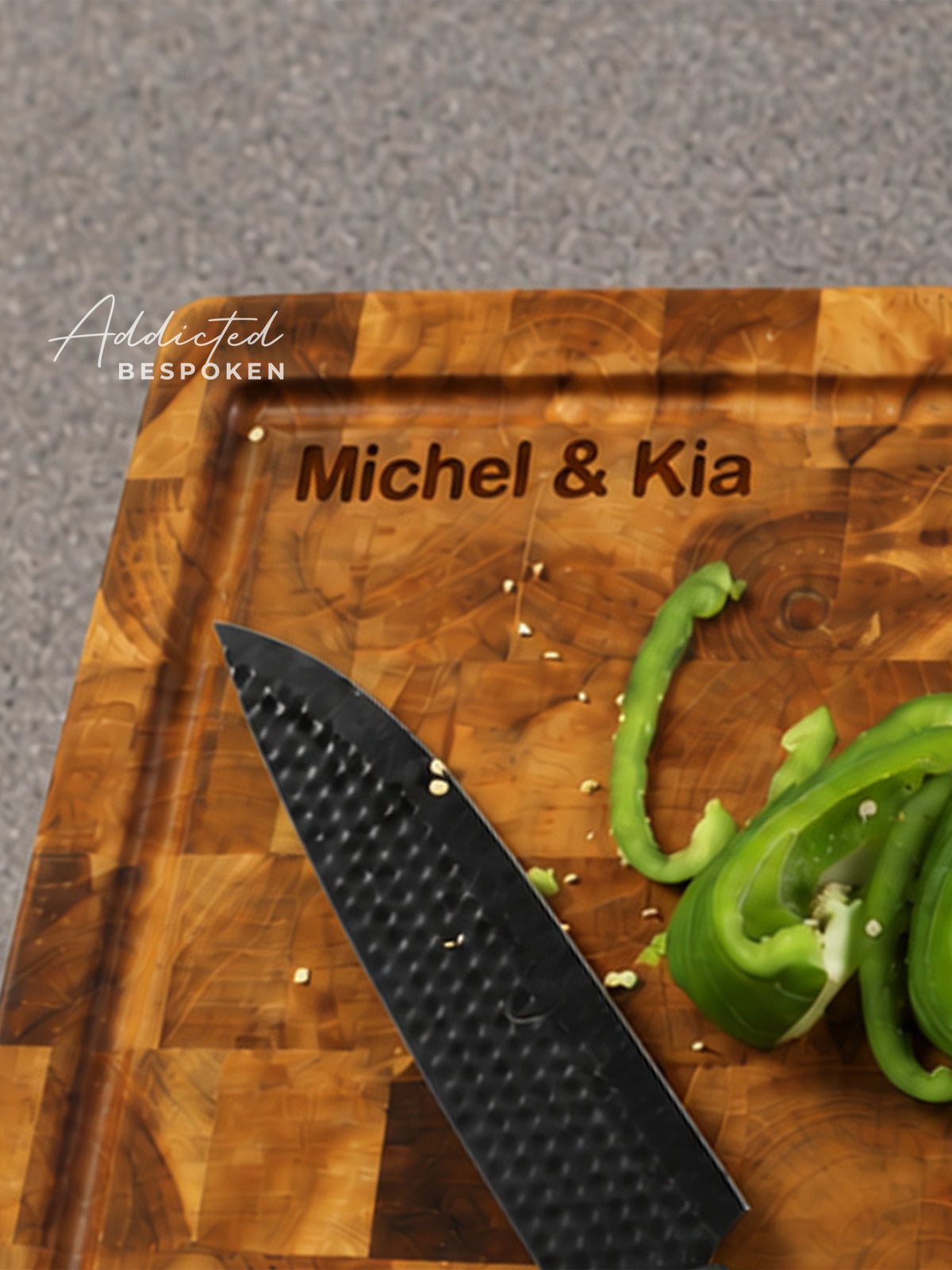 Custom Handmade Butcher Block Cutting Board | Thick Wooden Chopping Board Addicted Bespoken