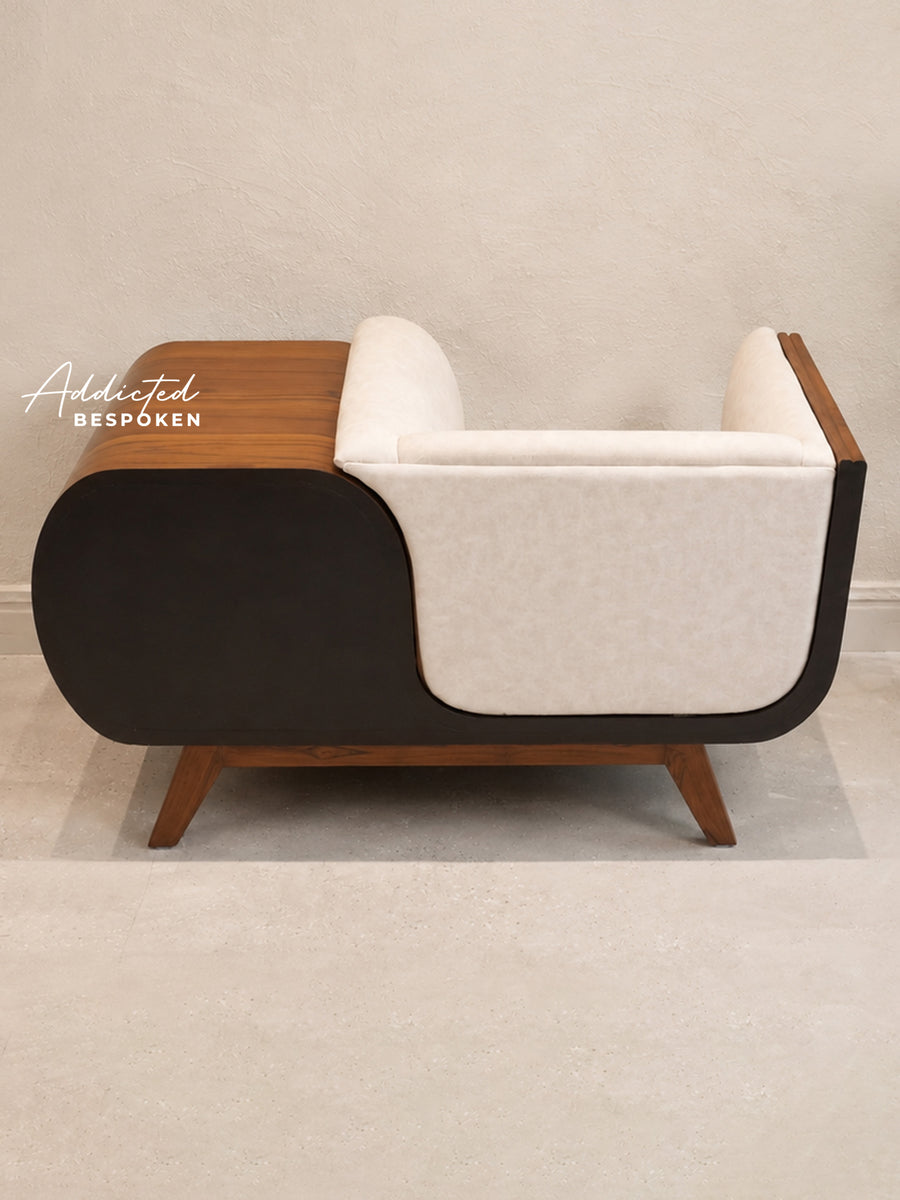 Wooden sofa with storage
