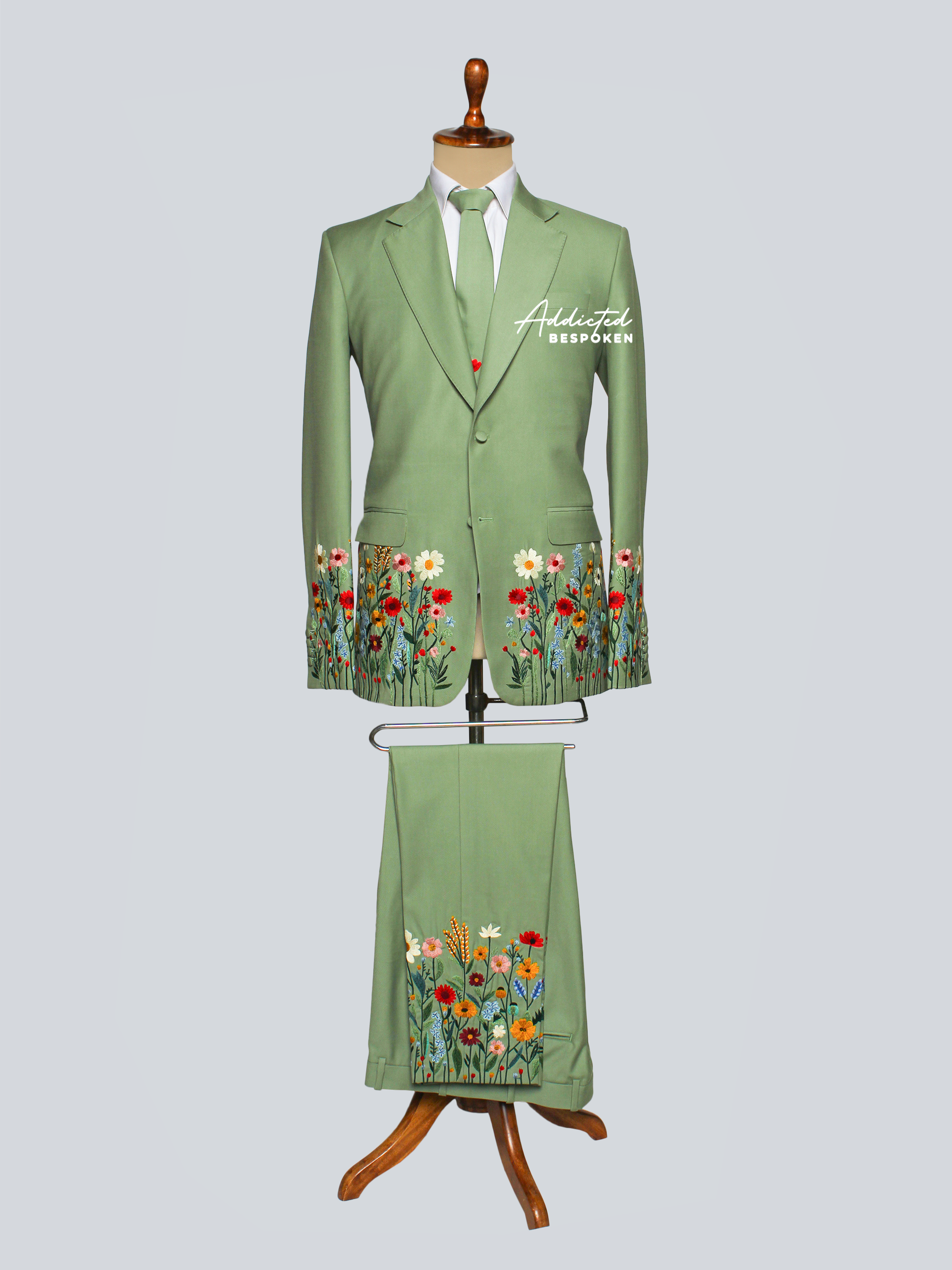 Couture Floral Embroidered Suit