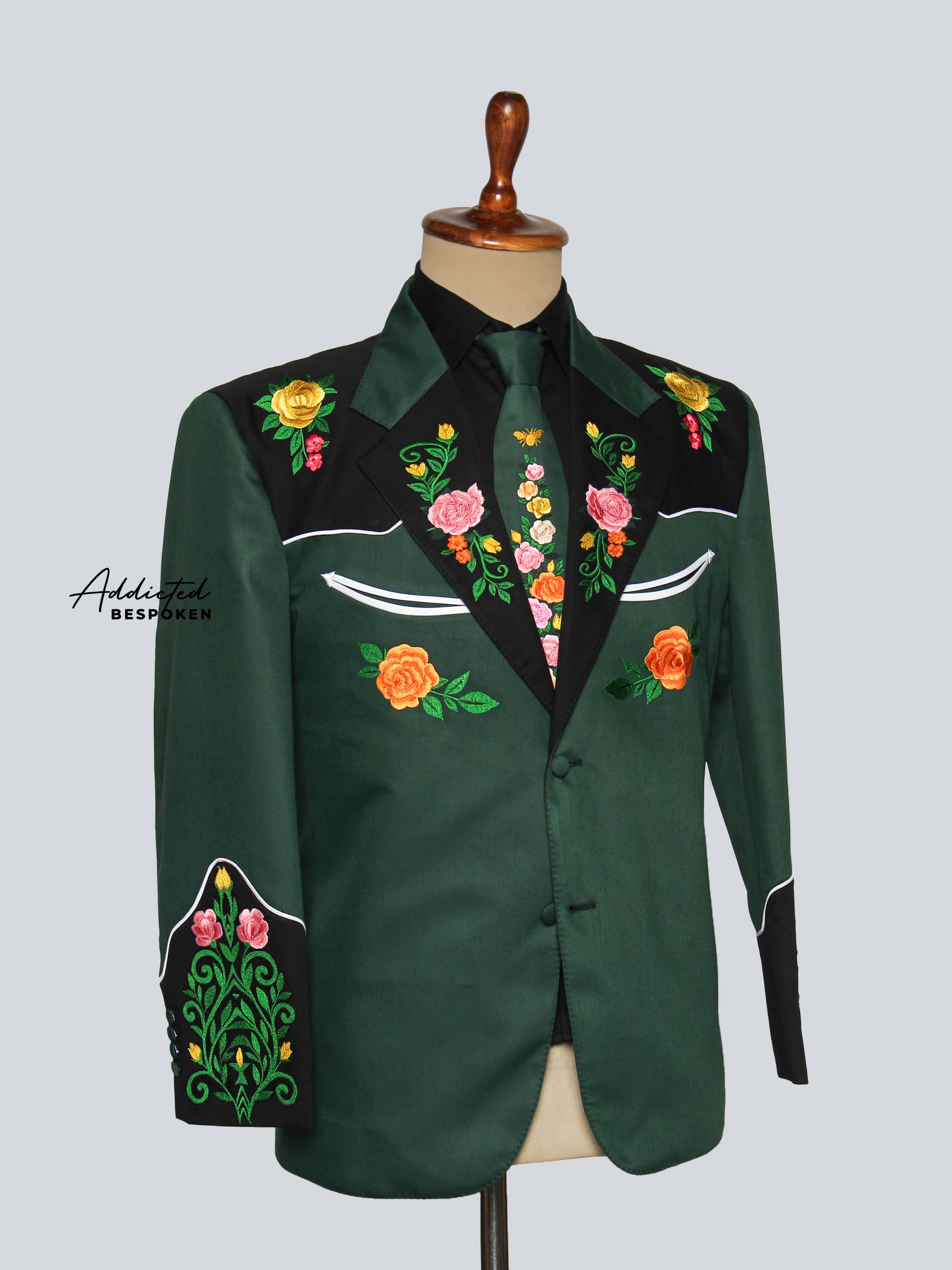 Green Floral Embroidered Outfit Addicted Bespoken