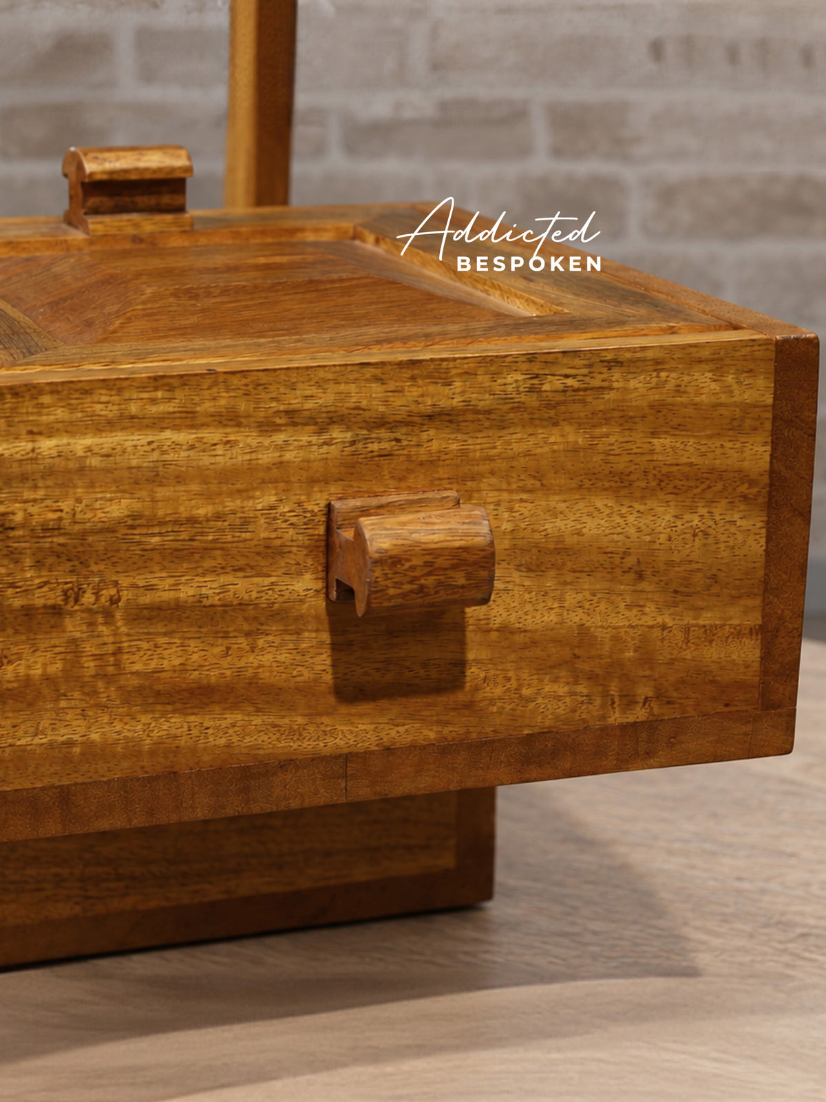 Custom handmade wooden sewing box | Cantilever storage organizer with carry handle Addicted Bespoken