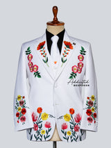 Vibrant Garden-Inspired Embroidered Suit