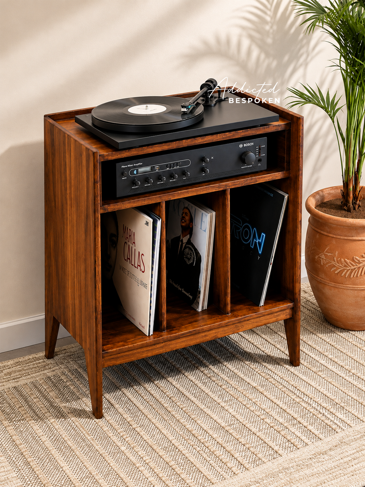 Wooden record player stand
