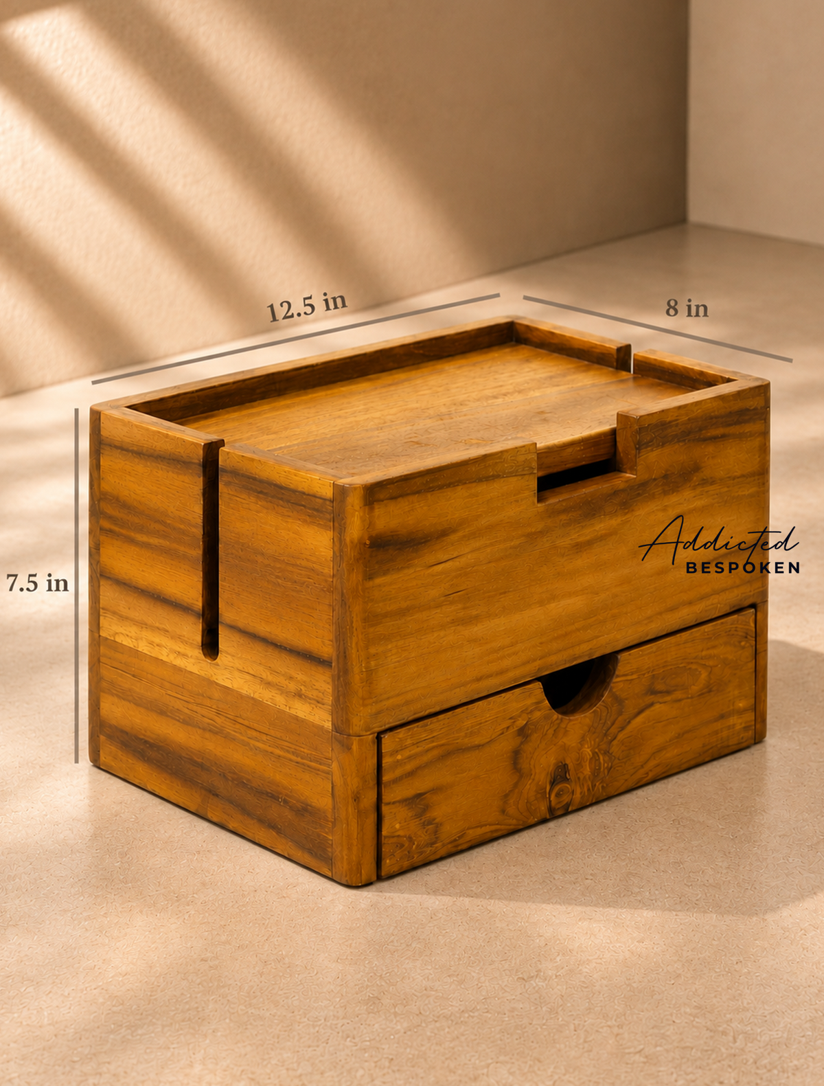  Wooden Charging Station with Drawer