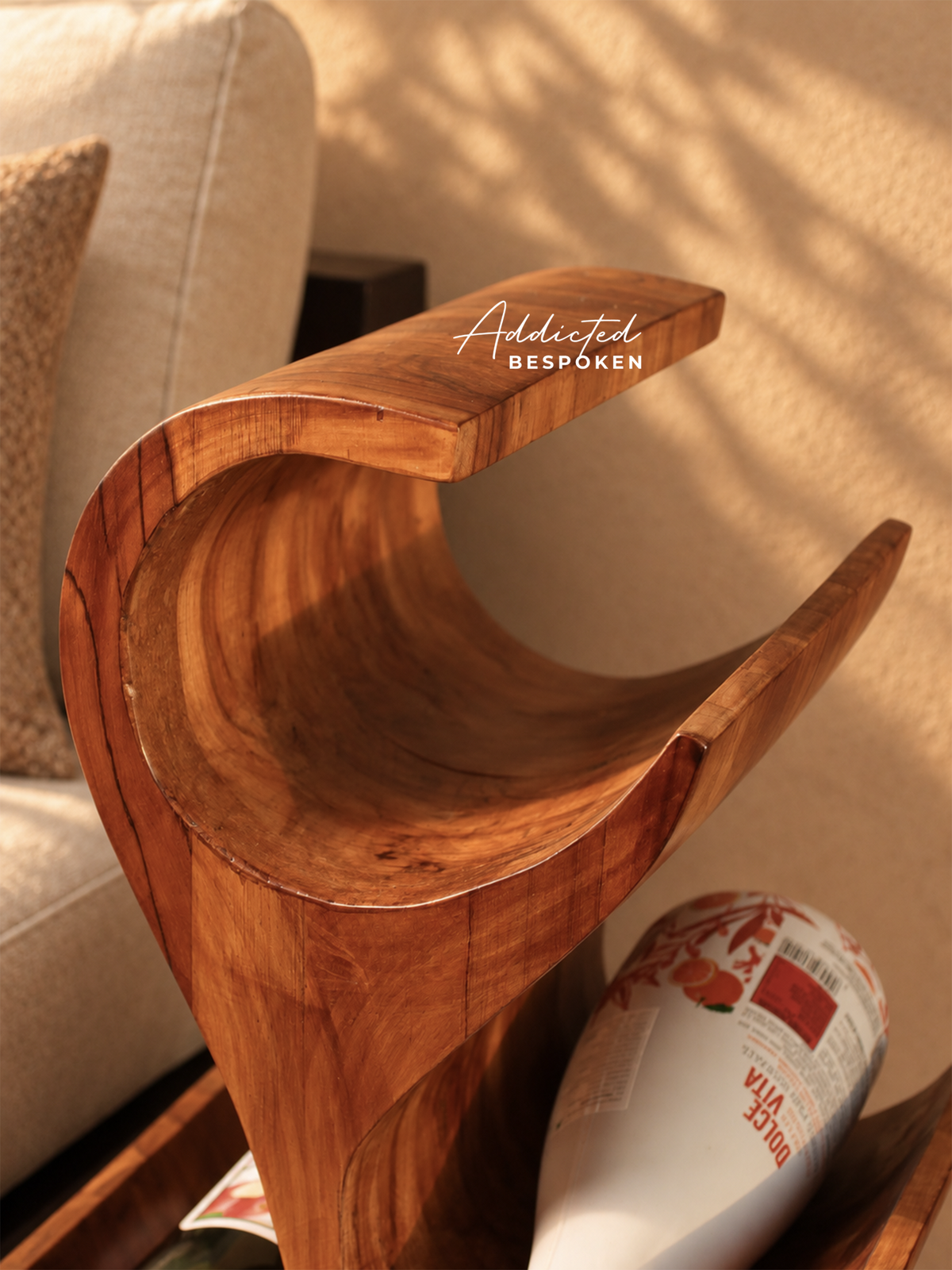 Handcrafted Teak Wood Wine Rack | Tree Shaped Floor Wine Bottle Holder | Rustic Home Bar Decor Addicted Bespoken