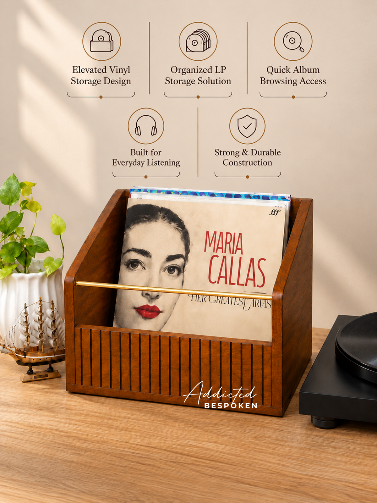 Wooden Record Holder