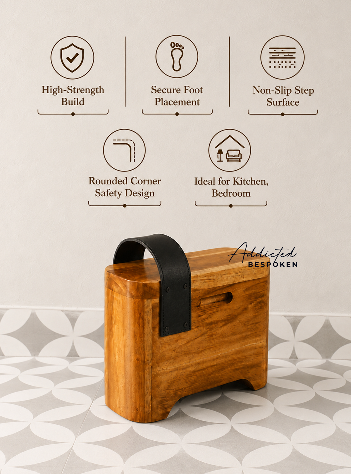 Wooden step stool