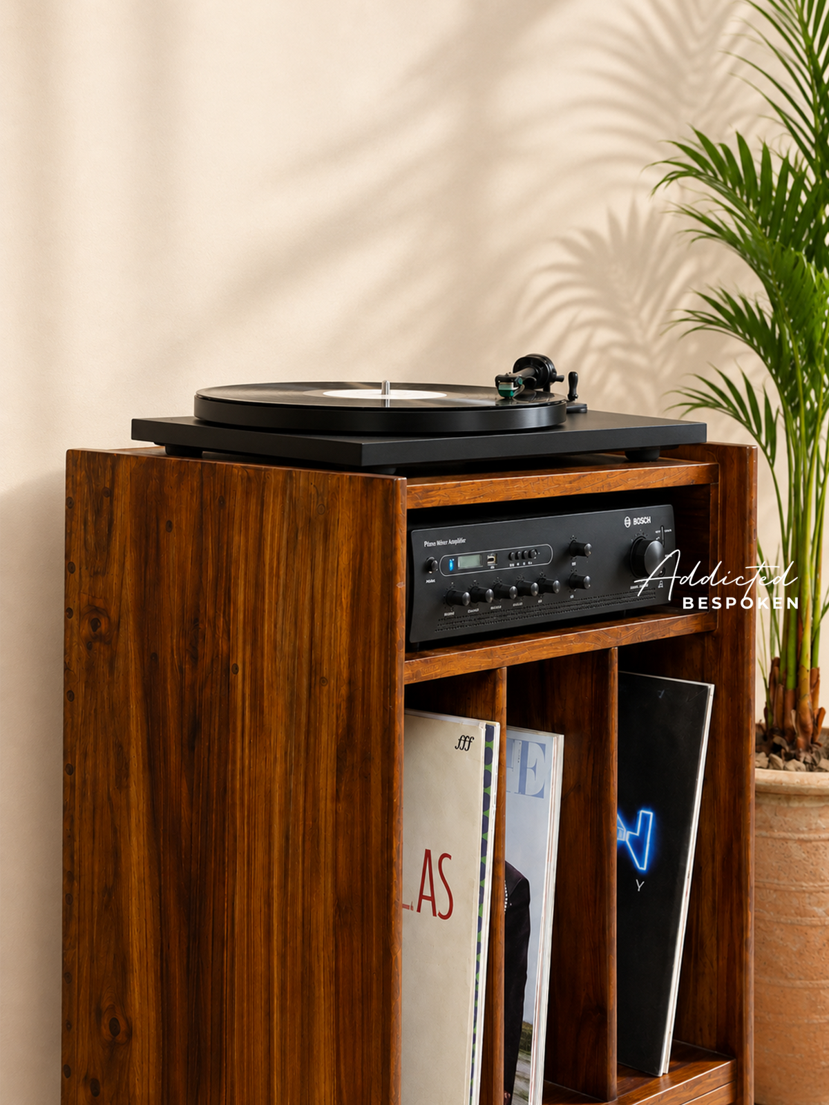 Wooden record player stand