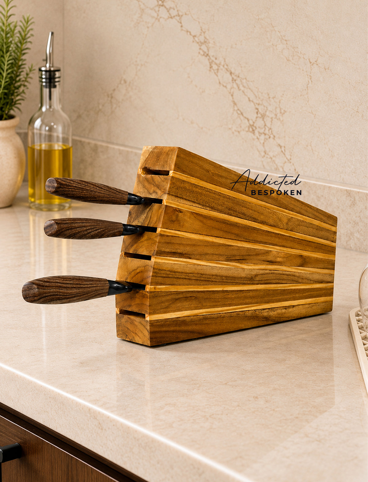 Wooden knife block