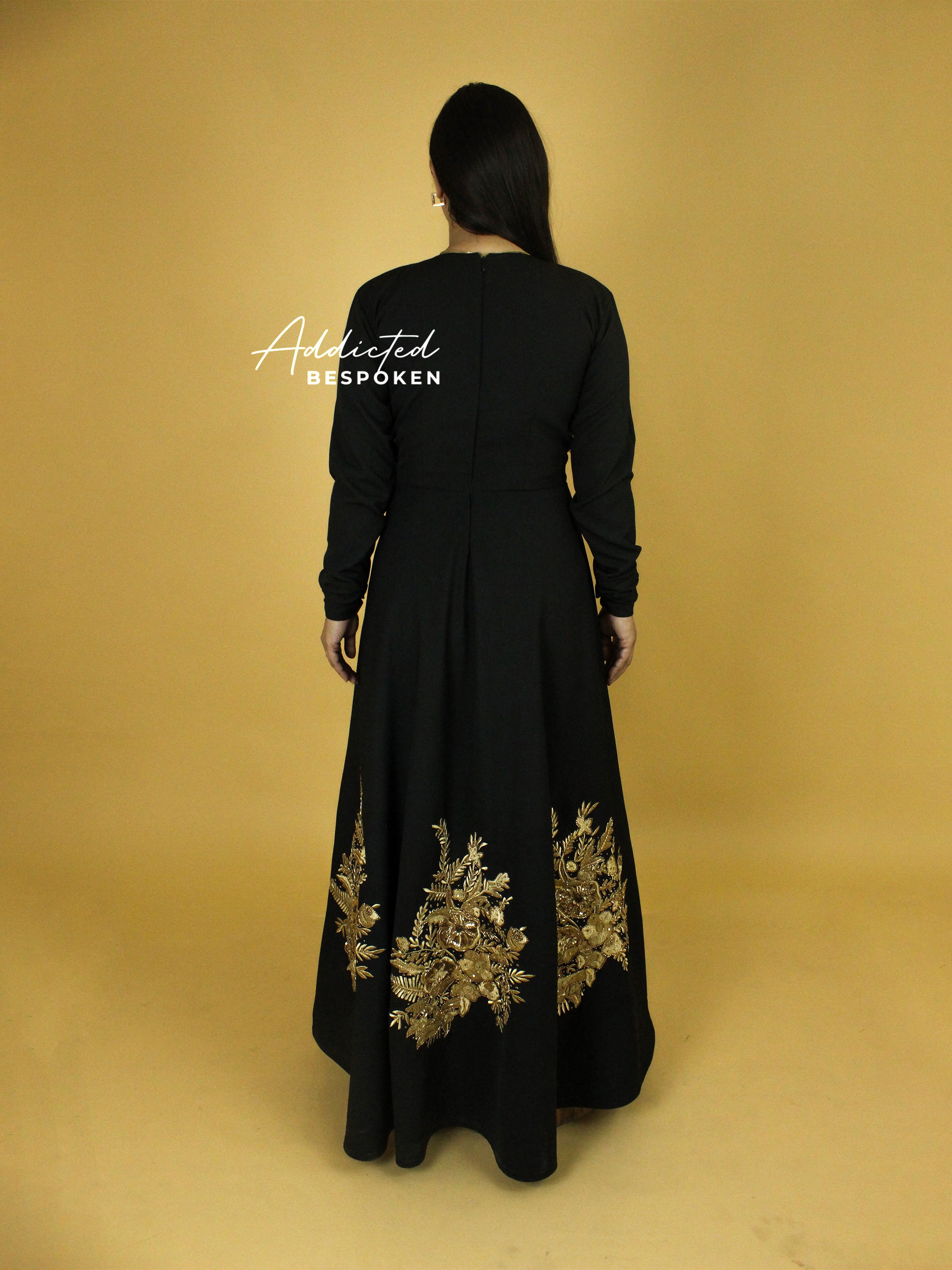 Premium Golden Embroidered Gown