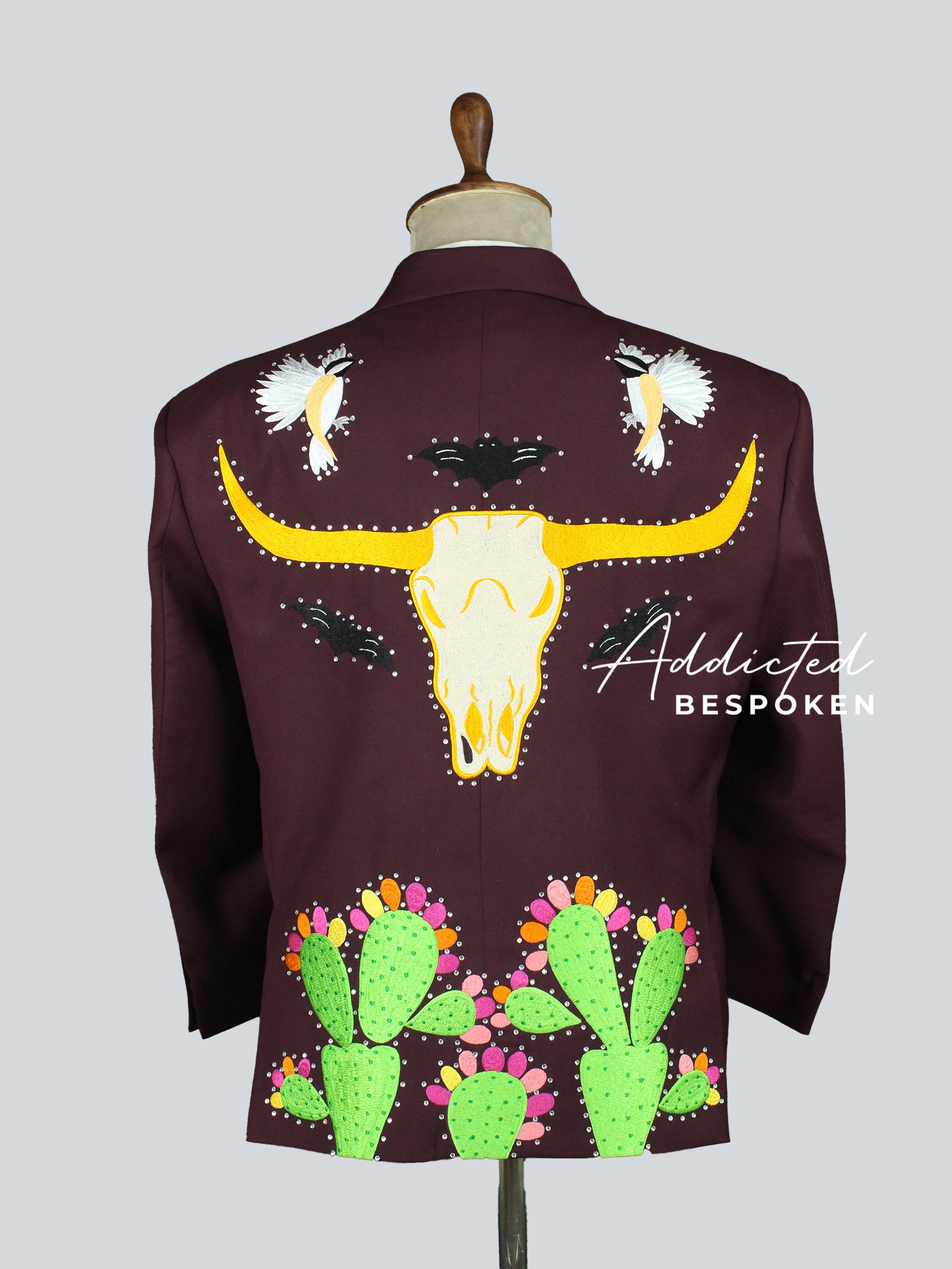 Forest Wine Embroidered Suit
