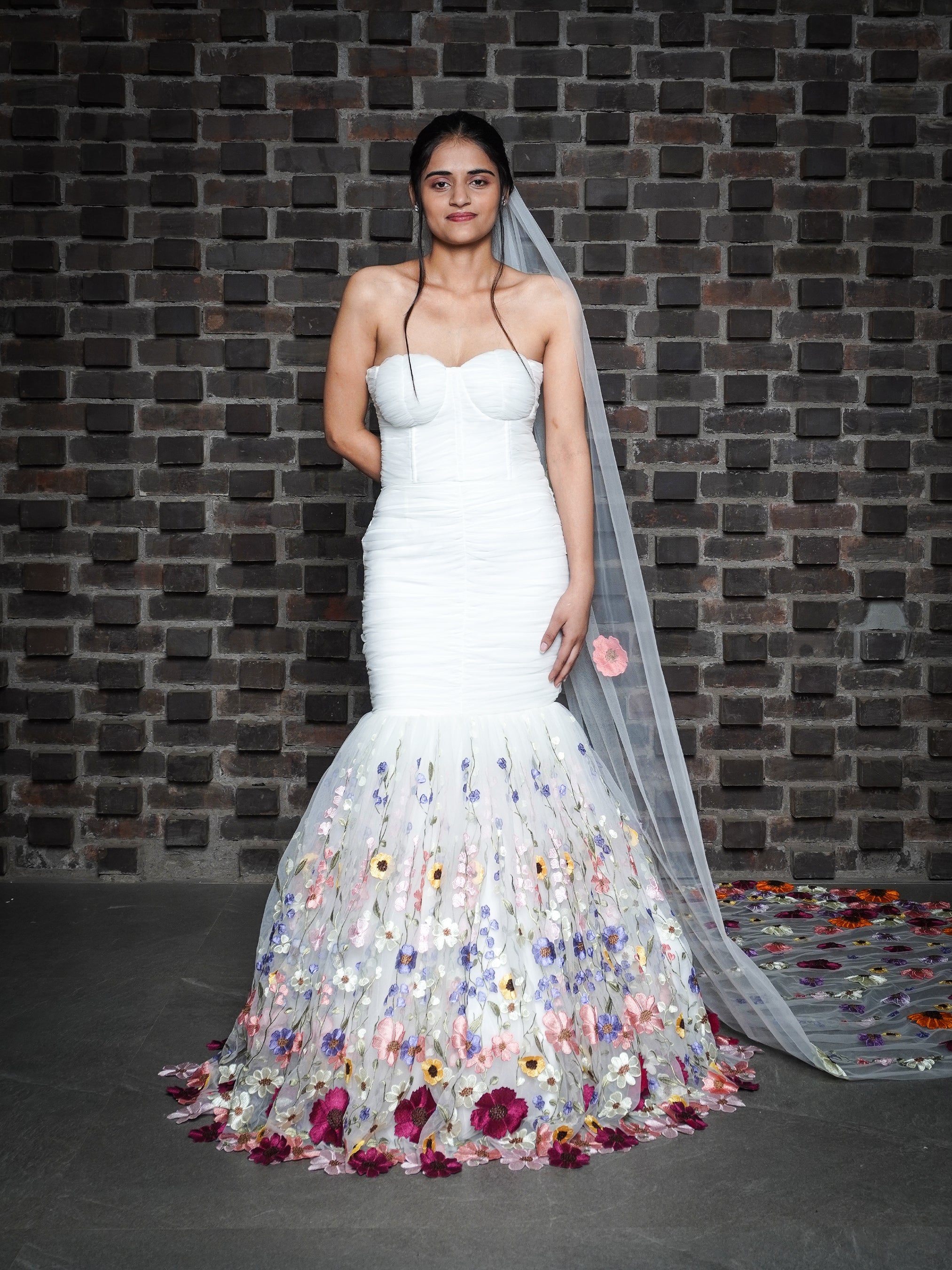 Floral Embroidered Bridal Gown Addicted Bespoken