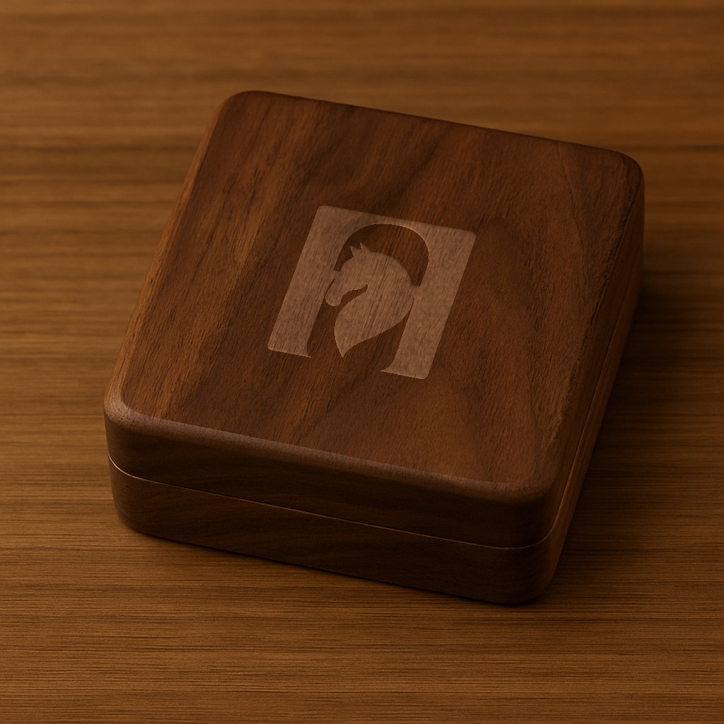 Customized Initials Cufflinks + Wooden Box