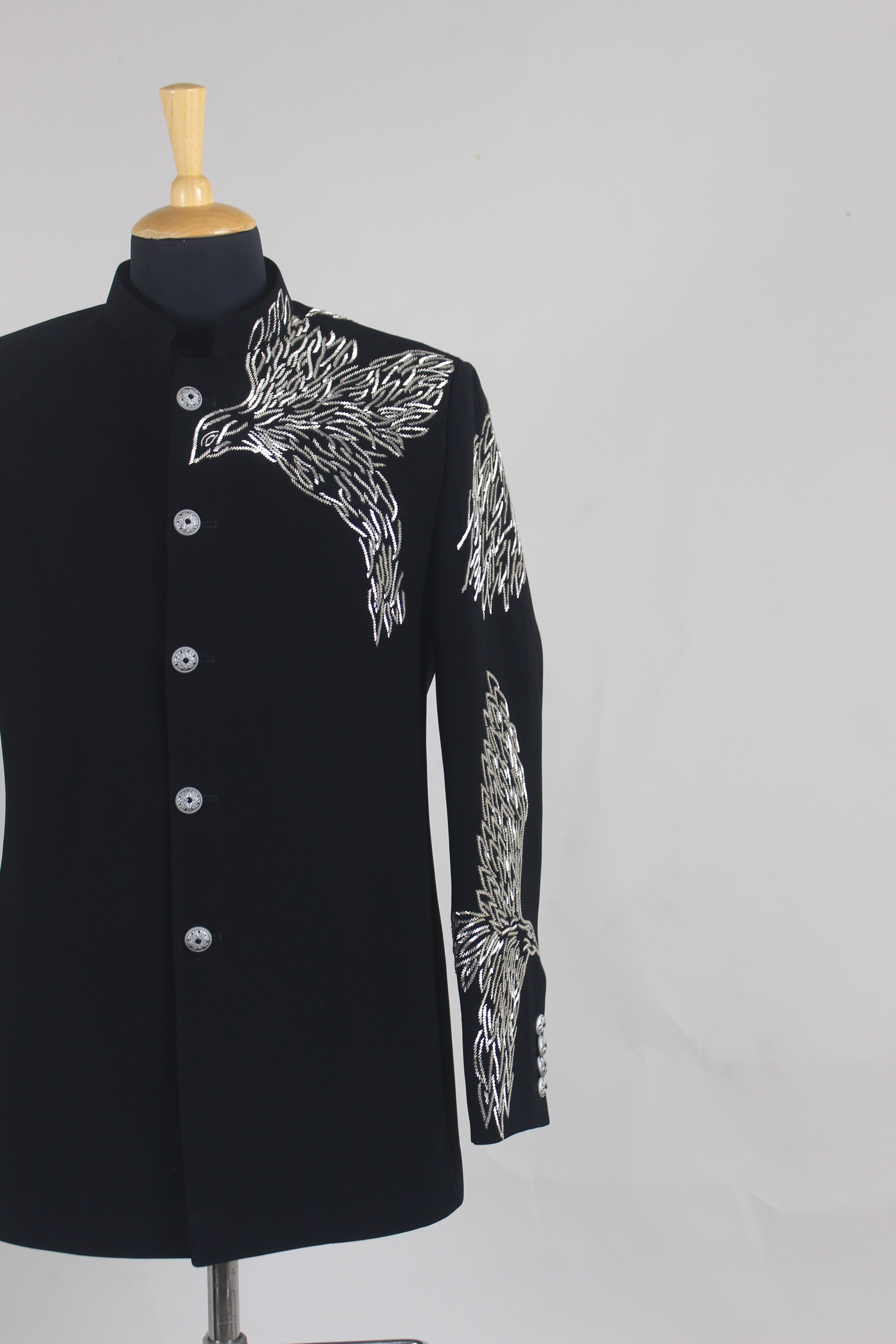 Mandarin Eagle Embroidered Jacket