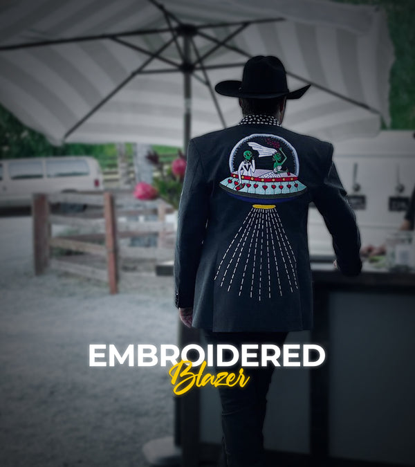 0099~COLLEZIONI Embroidered Blazer